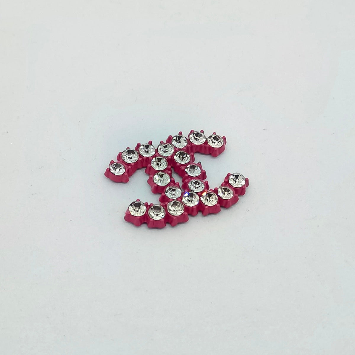 FS2532-About 27×21mm C Rhinestone Metal Patch