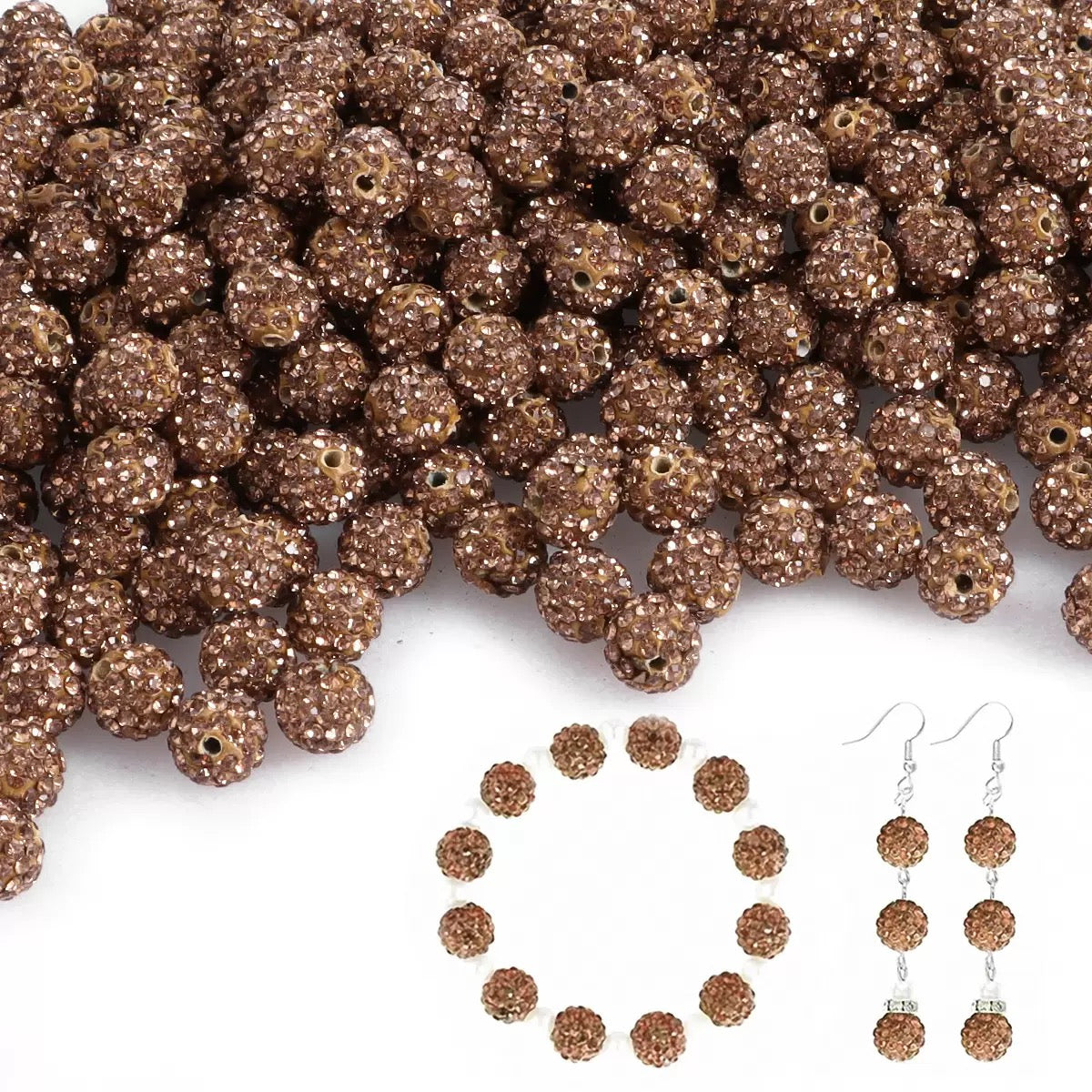 10mm Rhinestone Clay Beads For Jewelry Making Keychain Making