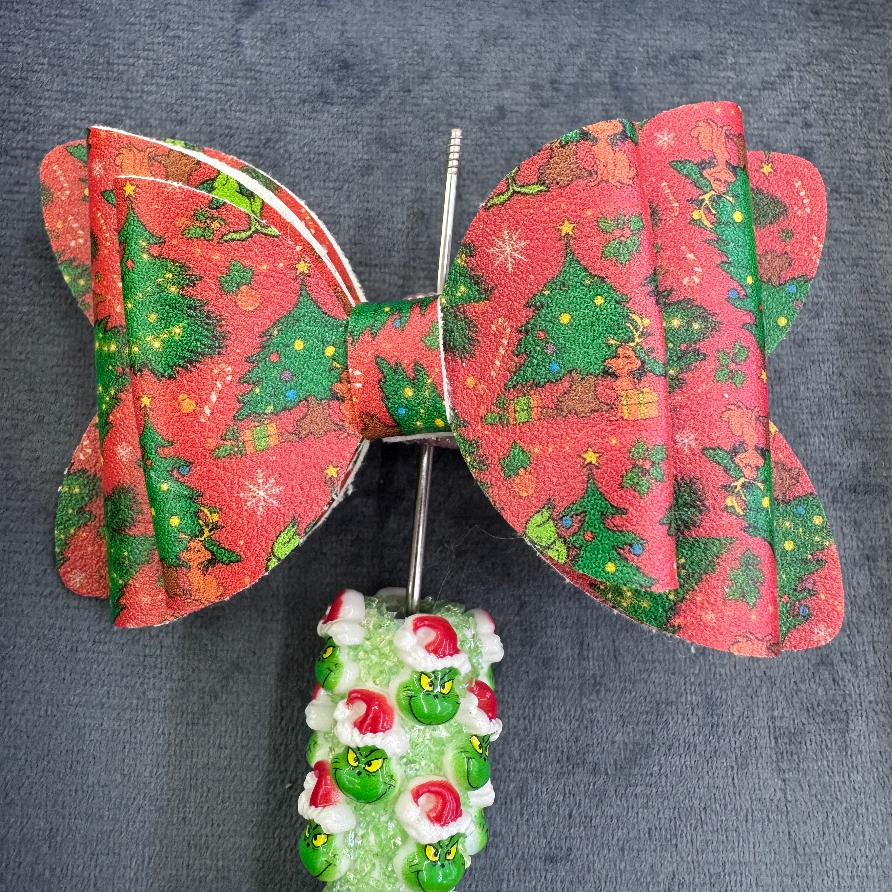 FS20238-Christmas PU Bow Sugar Beads
