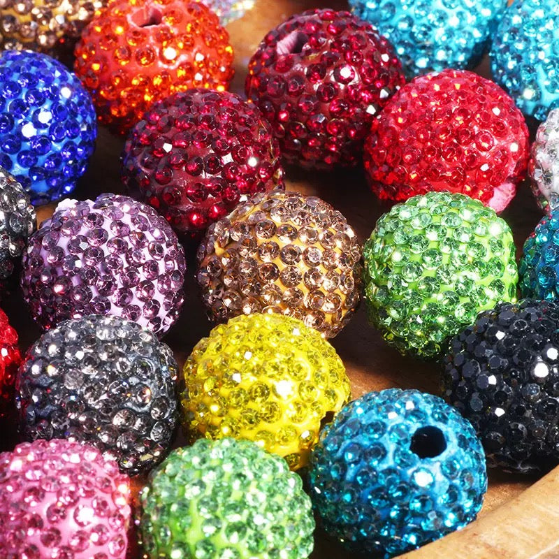FS20235-16mm Solid Color Rhinestone Clay Beads