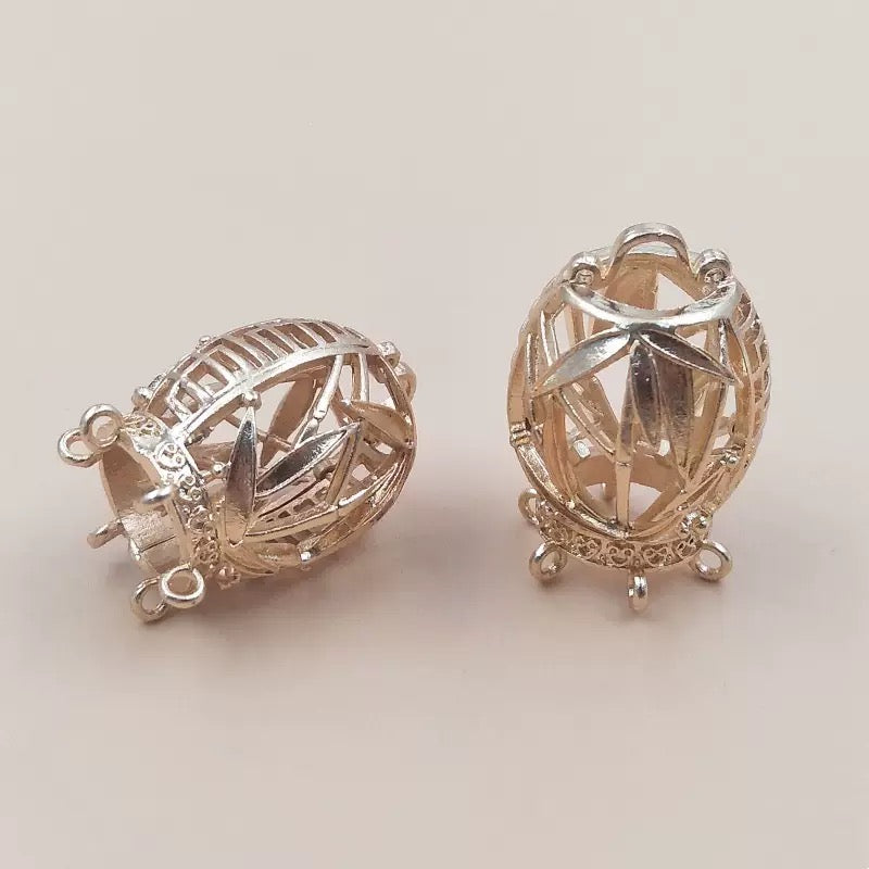 KC Gold  Hollow Cage Beaded Charm Pendant for DIY Jewelry