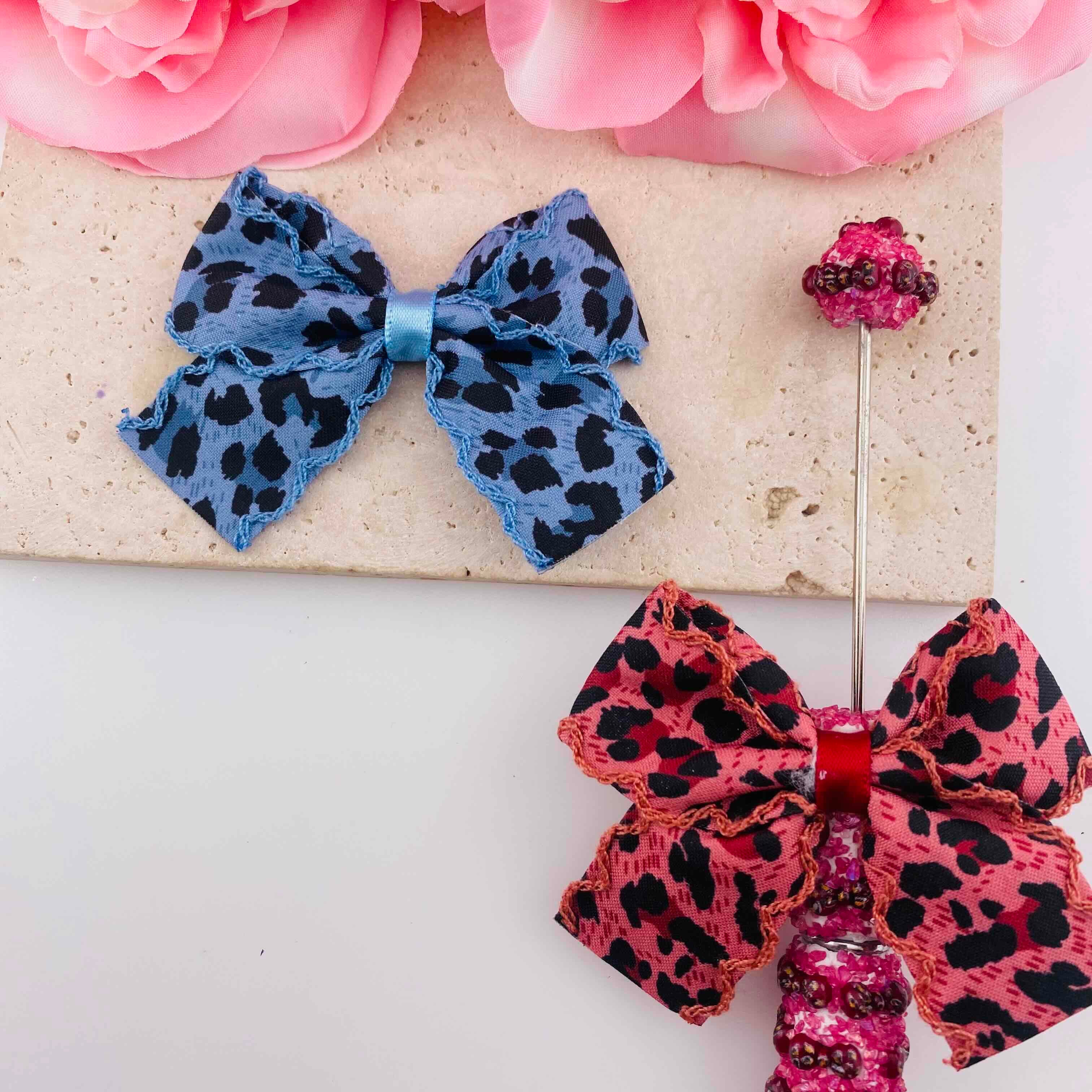 FS19869-Leopard Print Fabric Bow