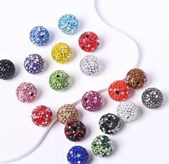FS20234-16mm Rhinestone Clay Beads For Making Keychain Beadable Pens