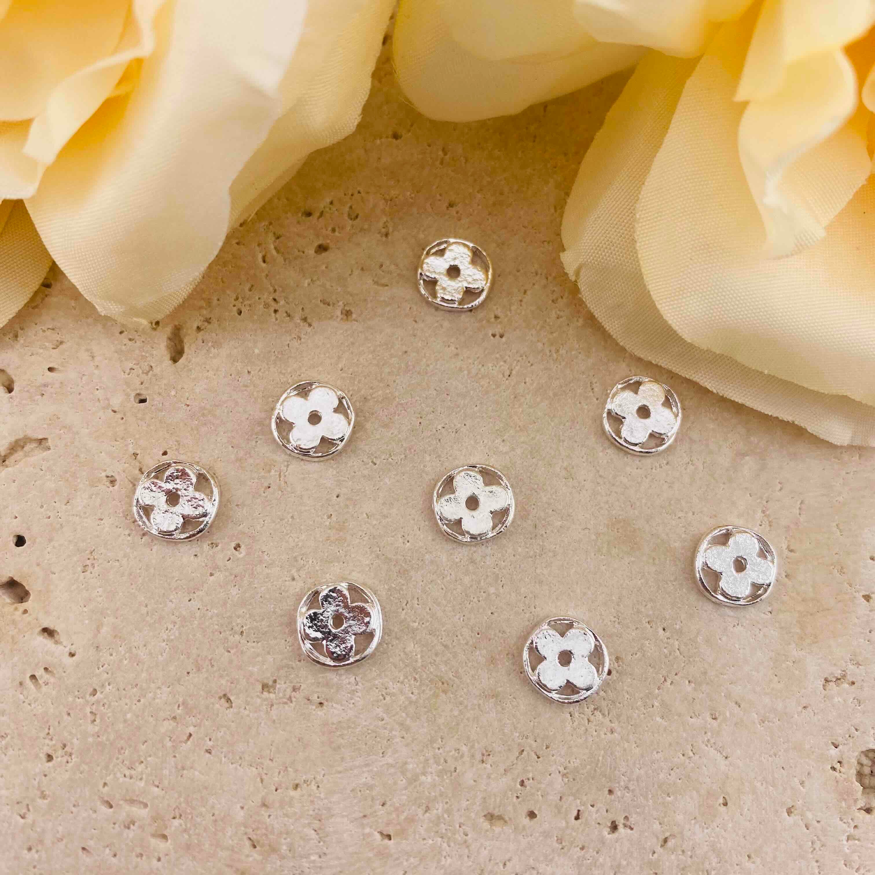 PP20068-About 8mm Four Leaf Clover Metal Nail Charms