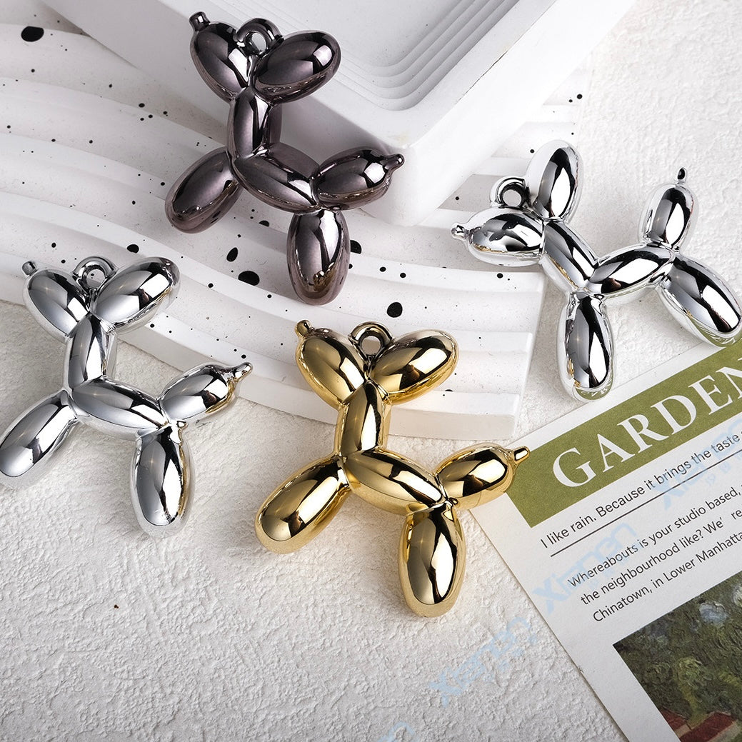 FS2371-Cute Metalic UV Shiny Balloon Dog Acrylic Charms