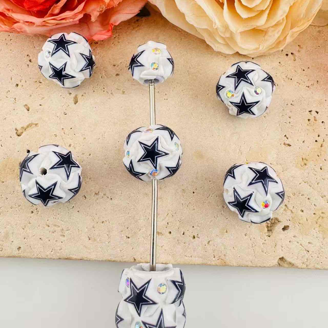FS19874-About 18*18mm Cowboy Star Clay Beads