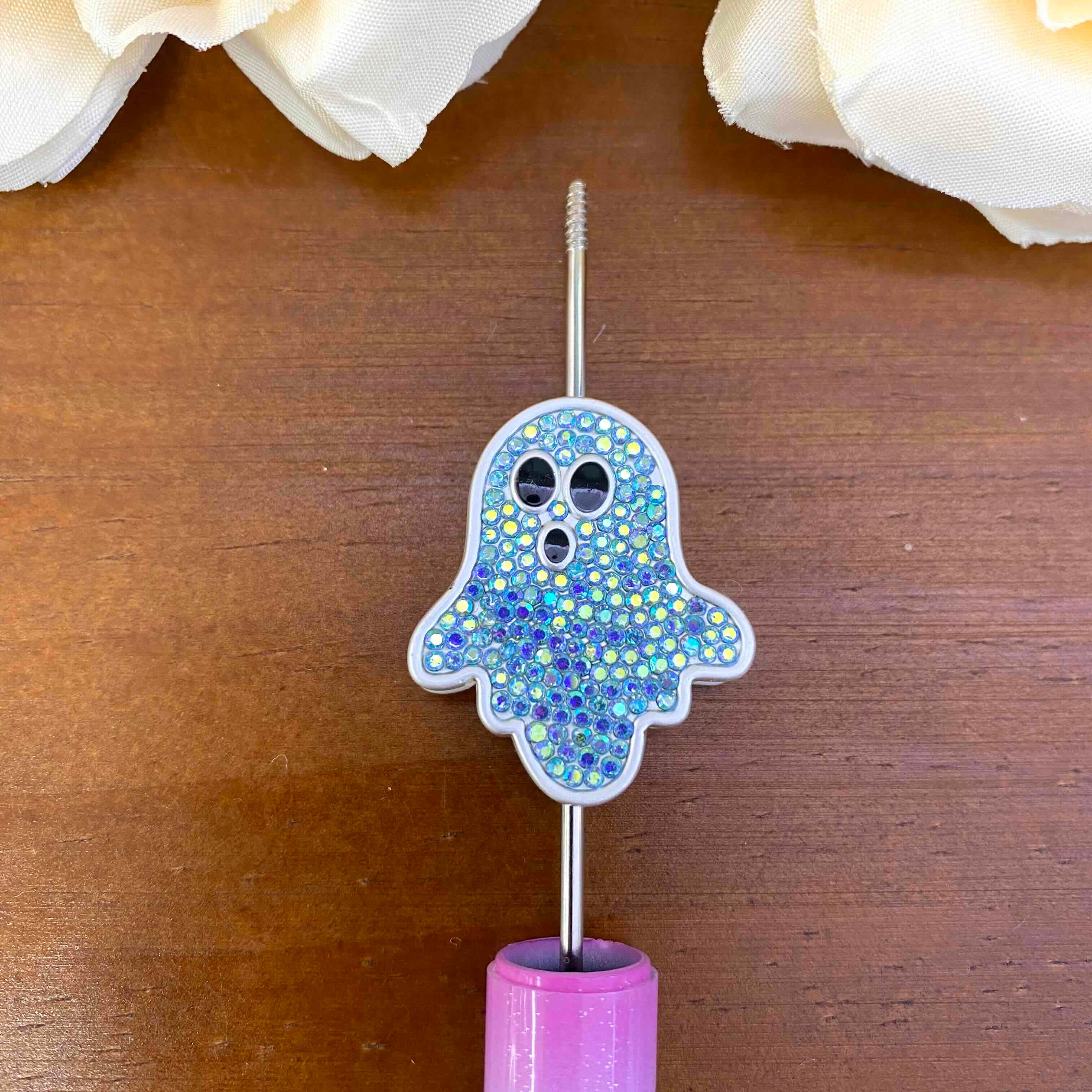 FS20633-Rhinestone Ghost Metal Beads