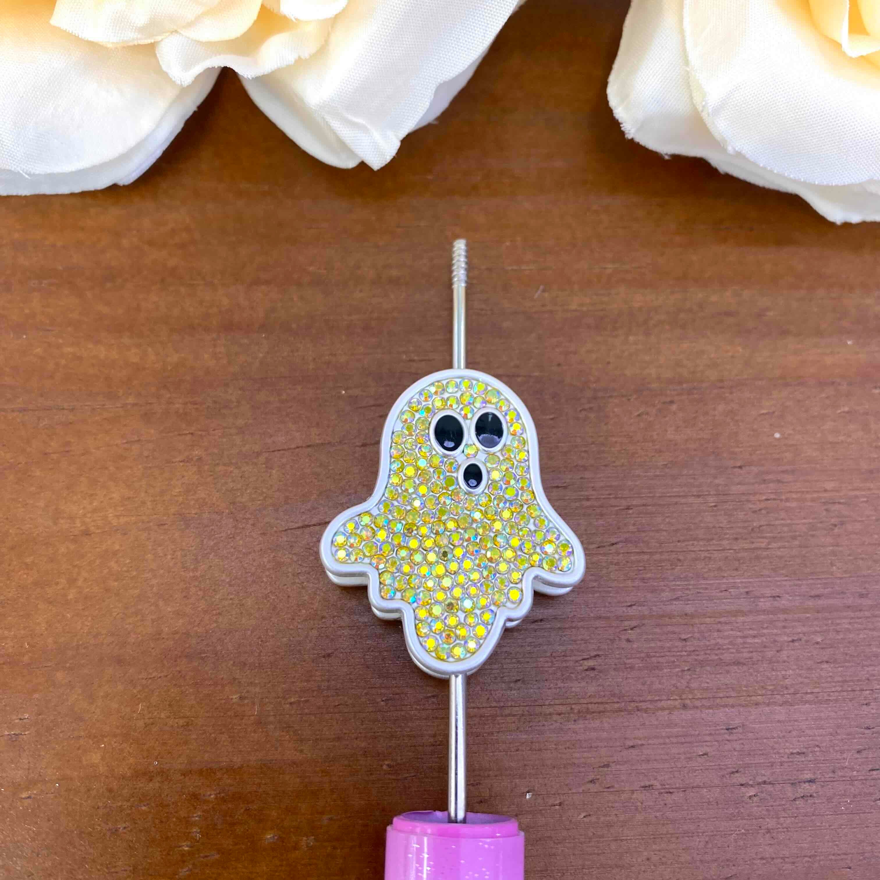 FS20633-Rhinestone Ghost Metal Beads