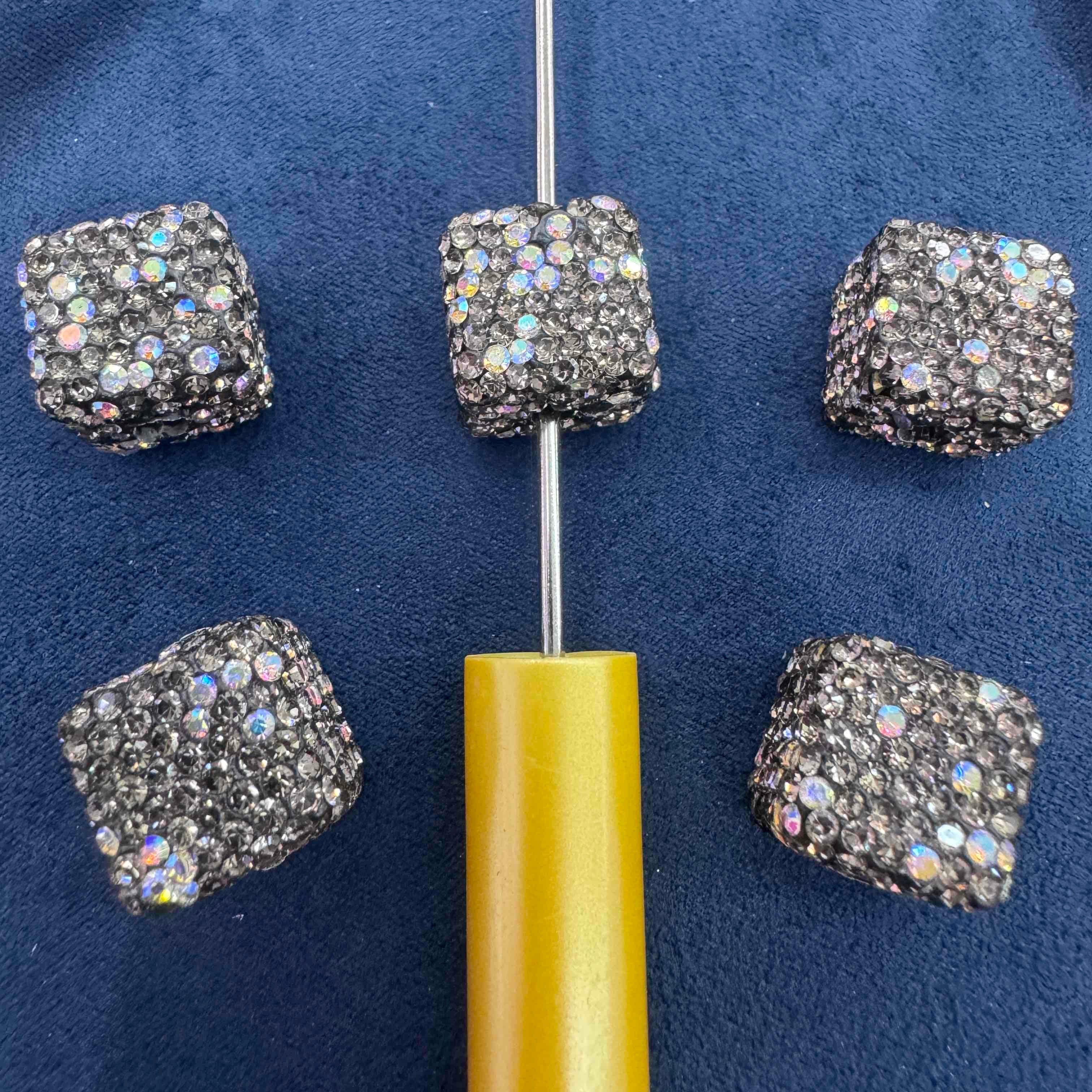 FS20232-16mm AB Color Rhinestone Clay Cube Beads