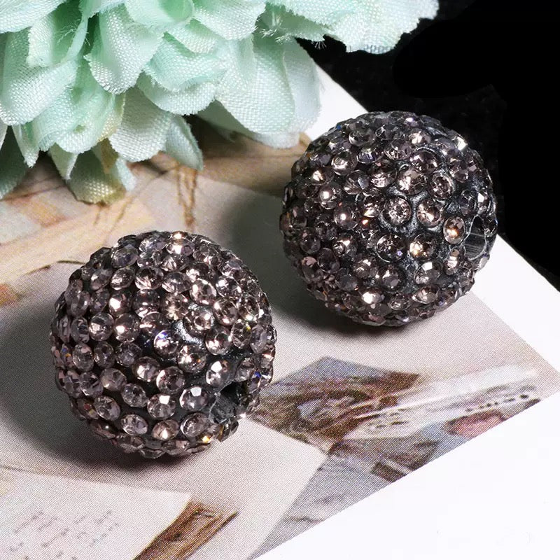 FS20235-16mm Solid Color Rhinestone Clay Beads