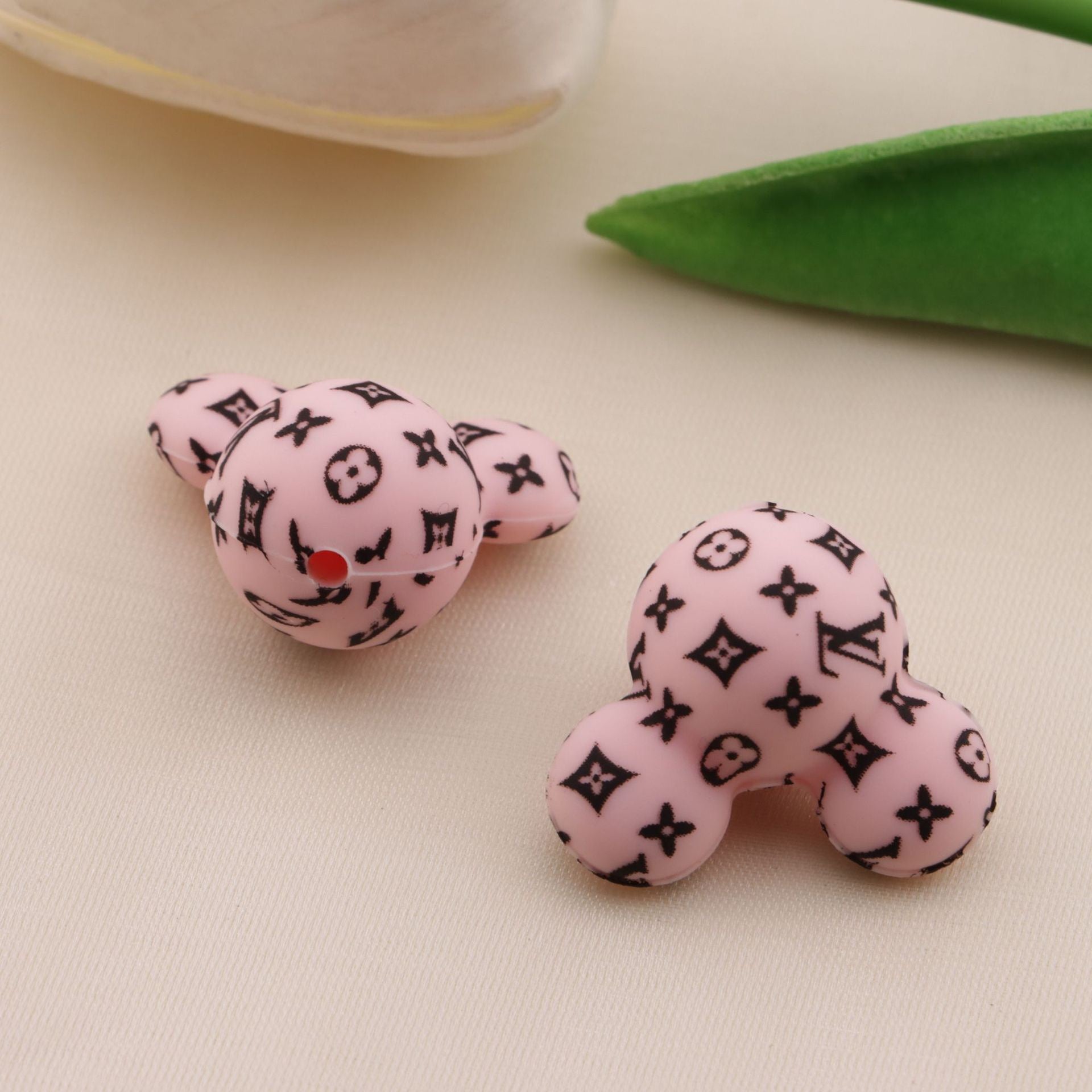 FS1447-About 21mm Mickey Head Printed Silicone Beads