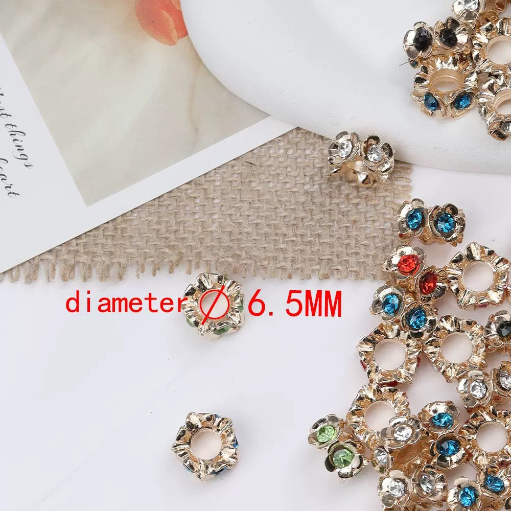 FS5141- 16mm Metal Beads Inlaid With Diamonds Zoe's DIY Shop