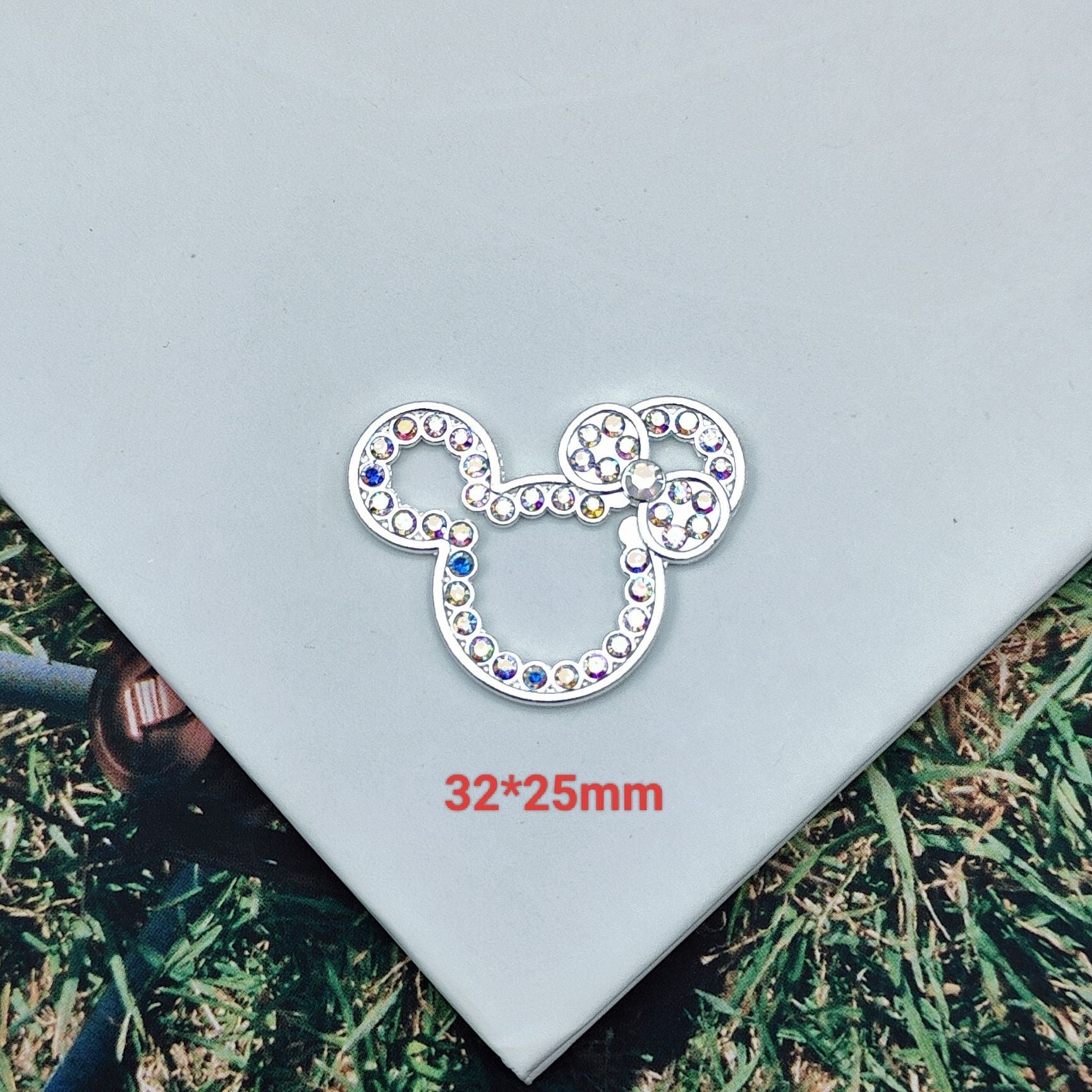 FS2616-Mickey Sparkling Alloy Patch For Making Fancy Beads