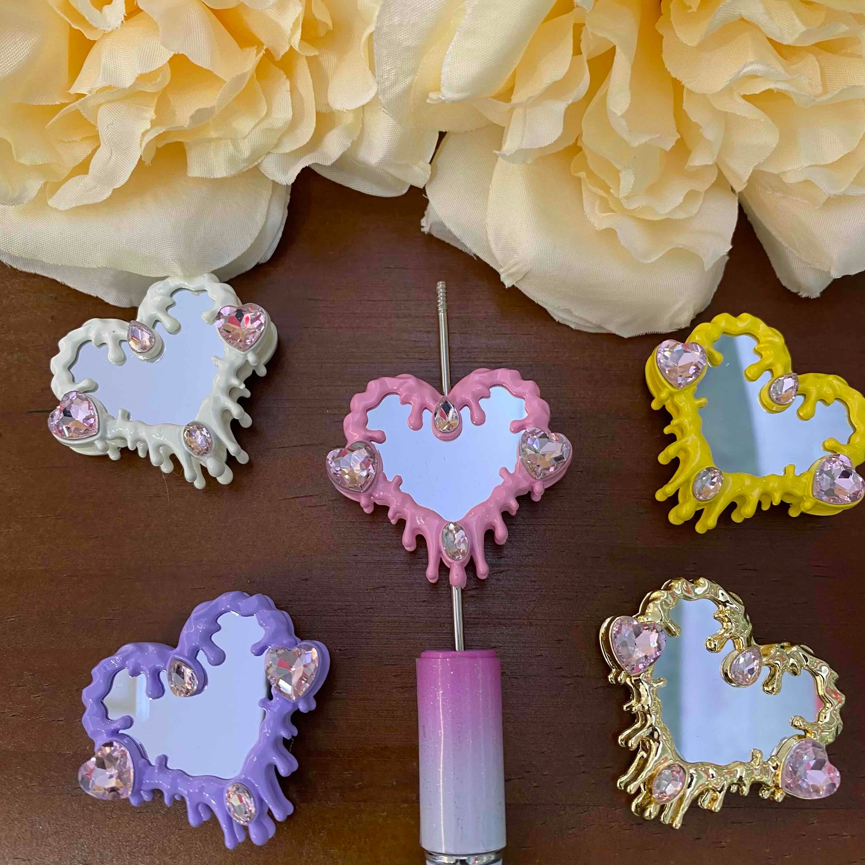 FS20631-Heart Mirror Metal Beads