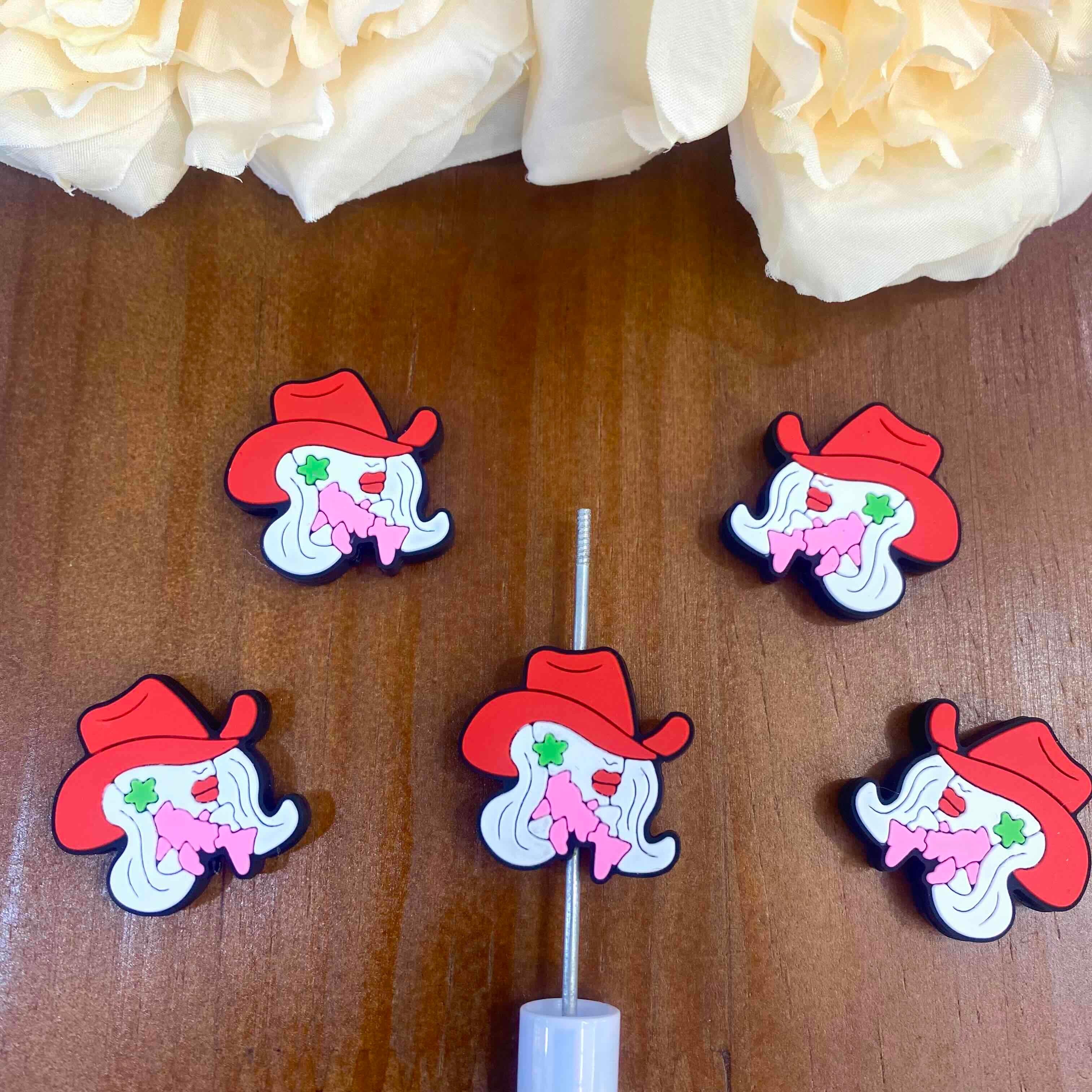 FS20332-Wester Cowgirl Flat Silicone Focal Beads