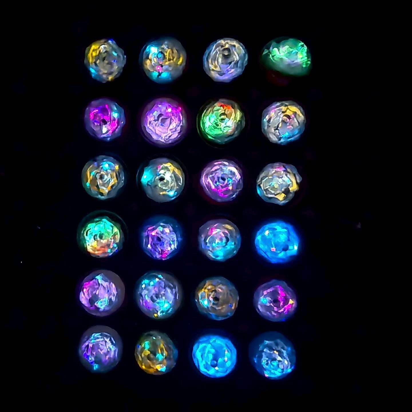 16mm Color Changing Luminous Flower Resin Beads For Beadable Pens Keychain Jewelry Making Zoe DIY Wholesale