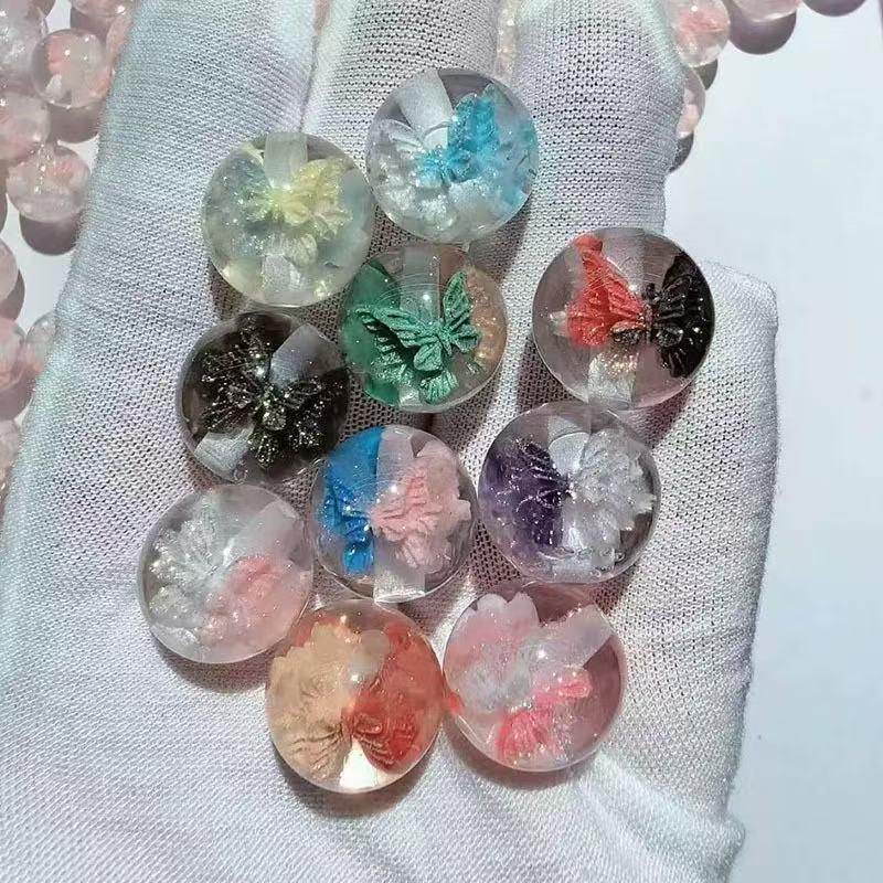 16mm Color Changing Luminous Butterfly Resin Beads For Beadable Pens Keychain Jewelry Making Zoe DIY Wholesale