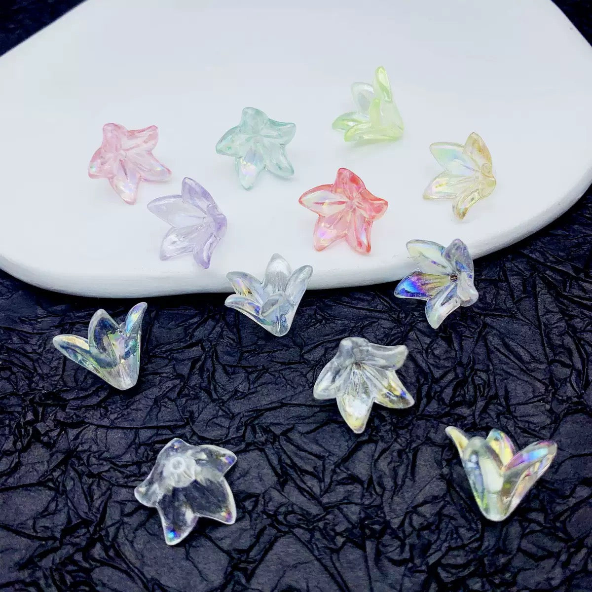 FS10026-12.5×16.5mm Lily  Flower  Acrylic Beads For Making Car Hanger Zoe DIY Wholesale