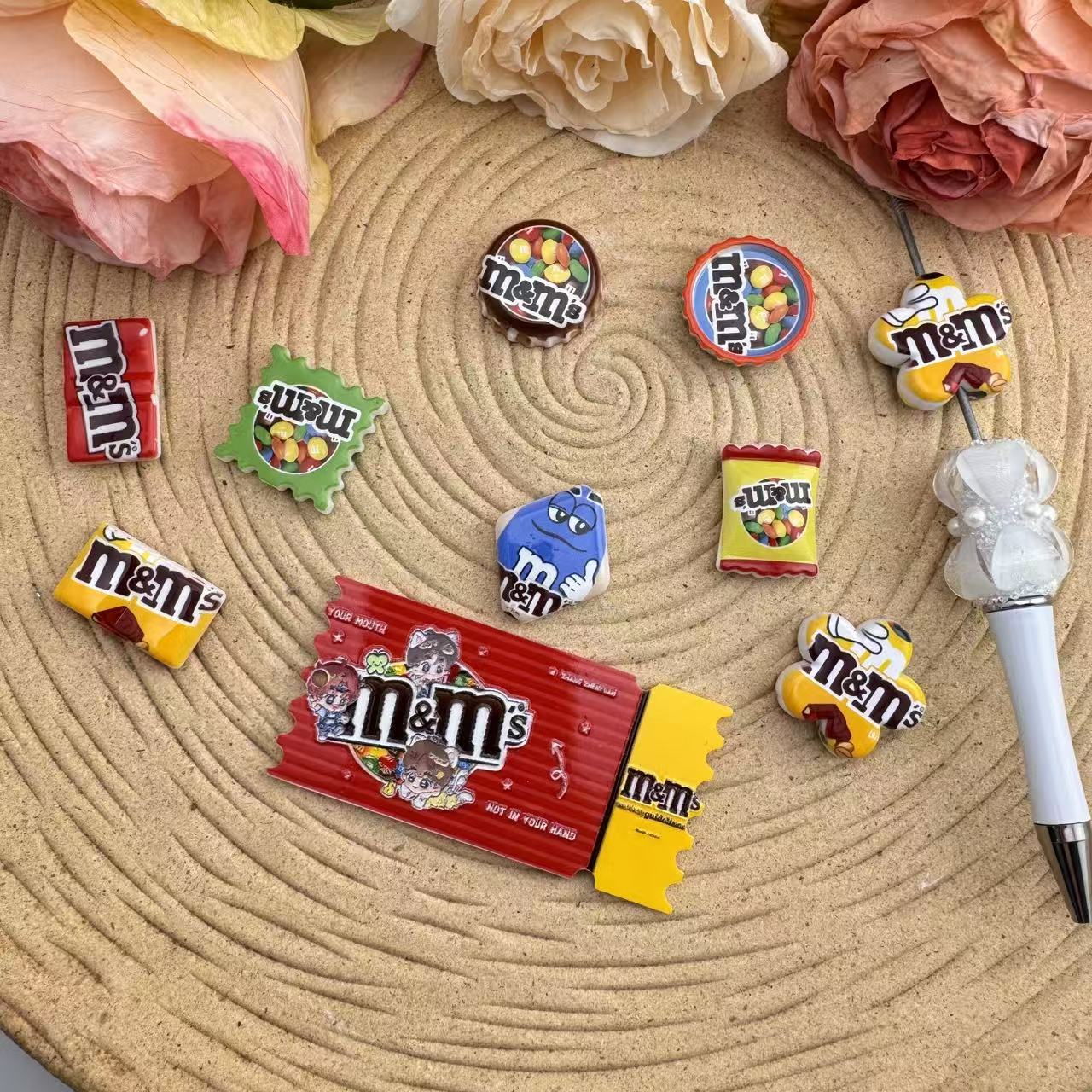 Random Mixed MM Printed Acrylic Beads For Making Keychain Beadable Pens Jewelry Making Zoe DIY Wholesale