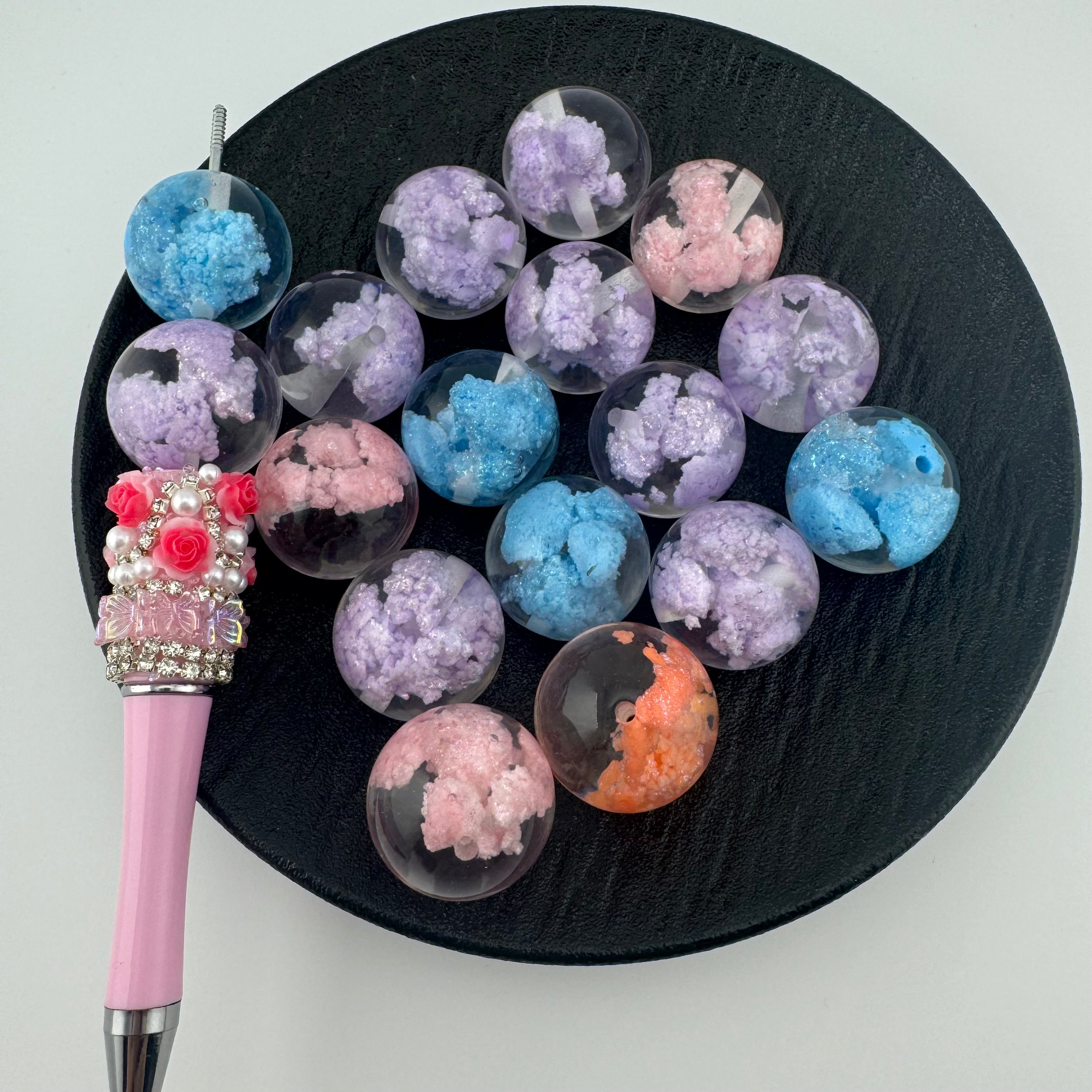 FS1698-25MM Cloud Glowing Resin Beads Fit For Beadable Pens