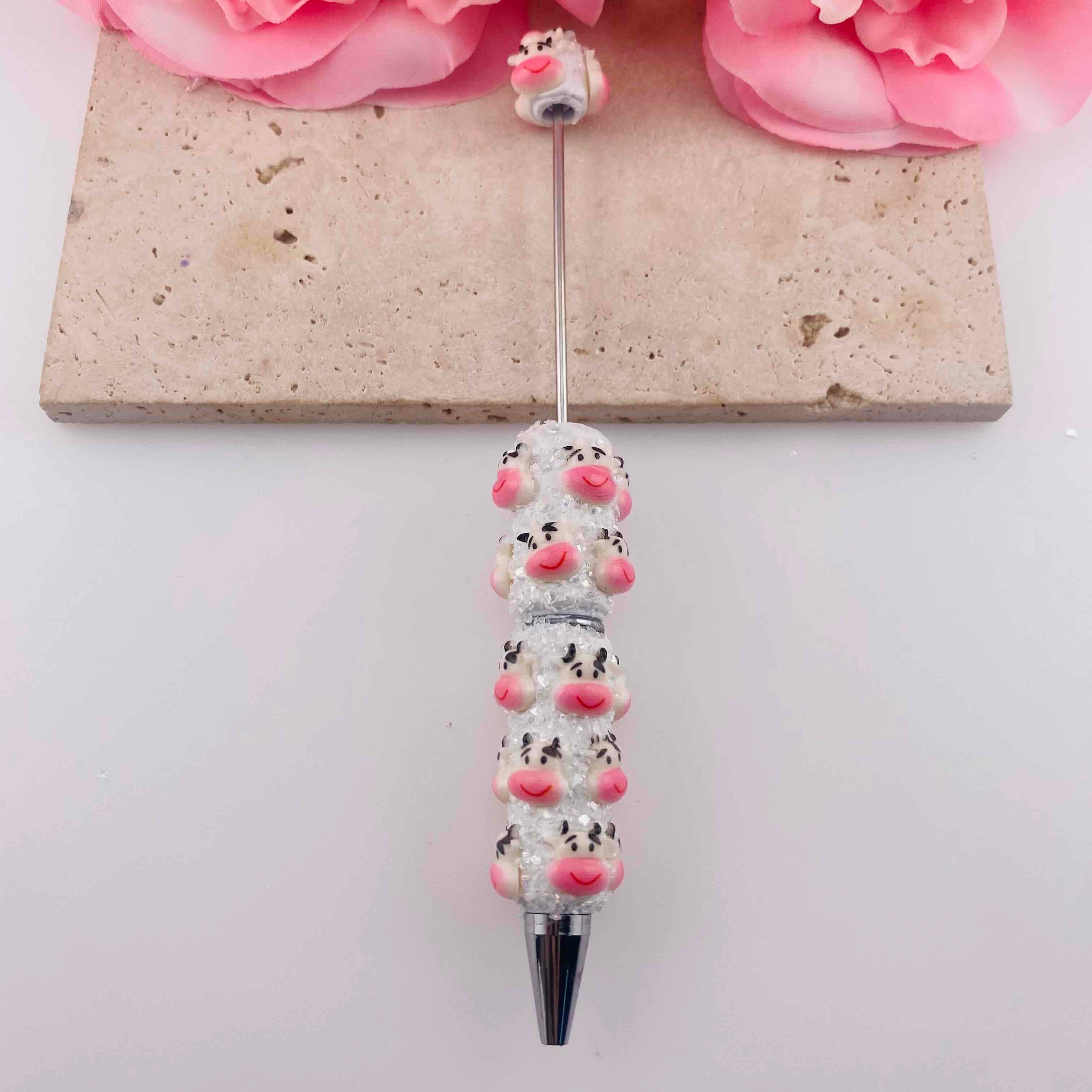 FS19799-Cow Face Clay Beaded Pens