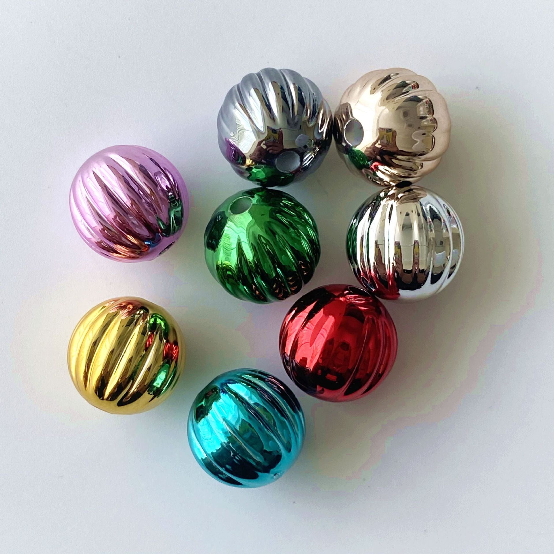 FS1610-16MM Metallic UV Shiny Acrylic Beads Fit For Beadable Pens