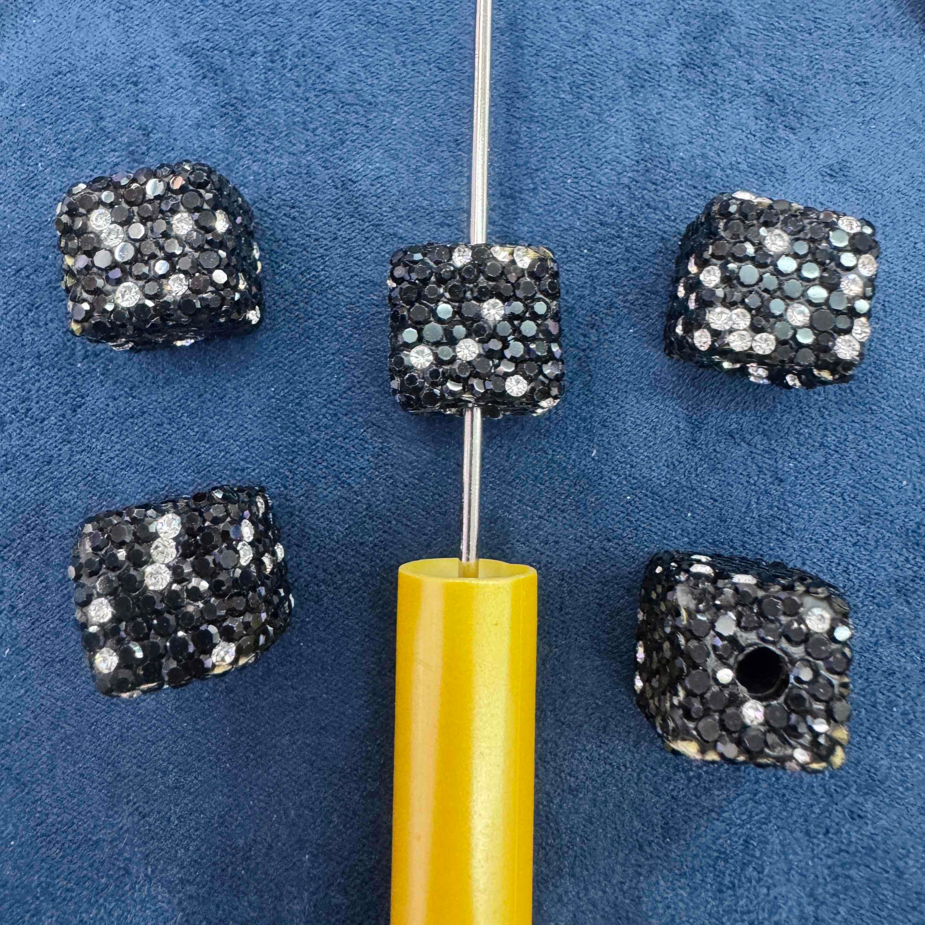 FS20232-16mm AB Color Rhinestone Clay Cube Beads