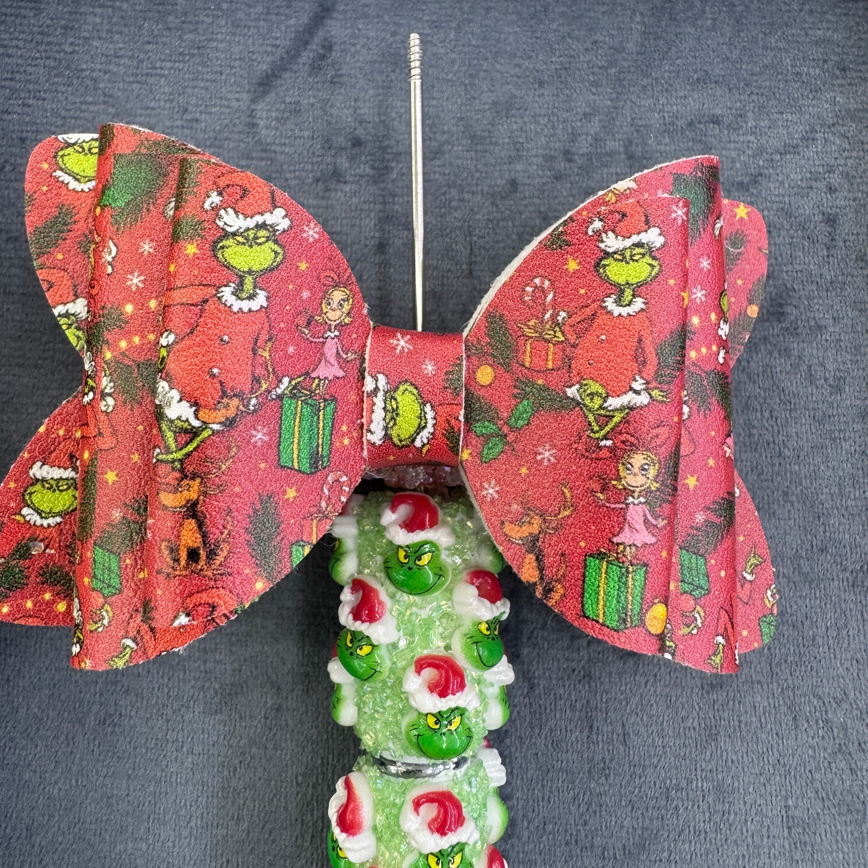 FS20238-Christmas PU Bow Sugar Beads