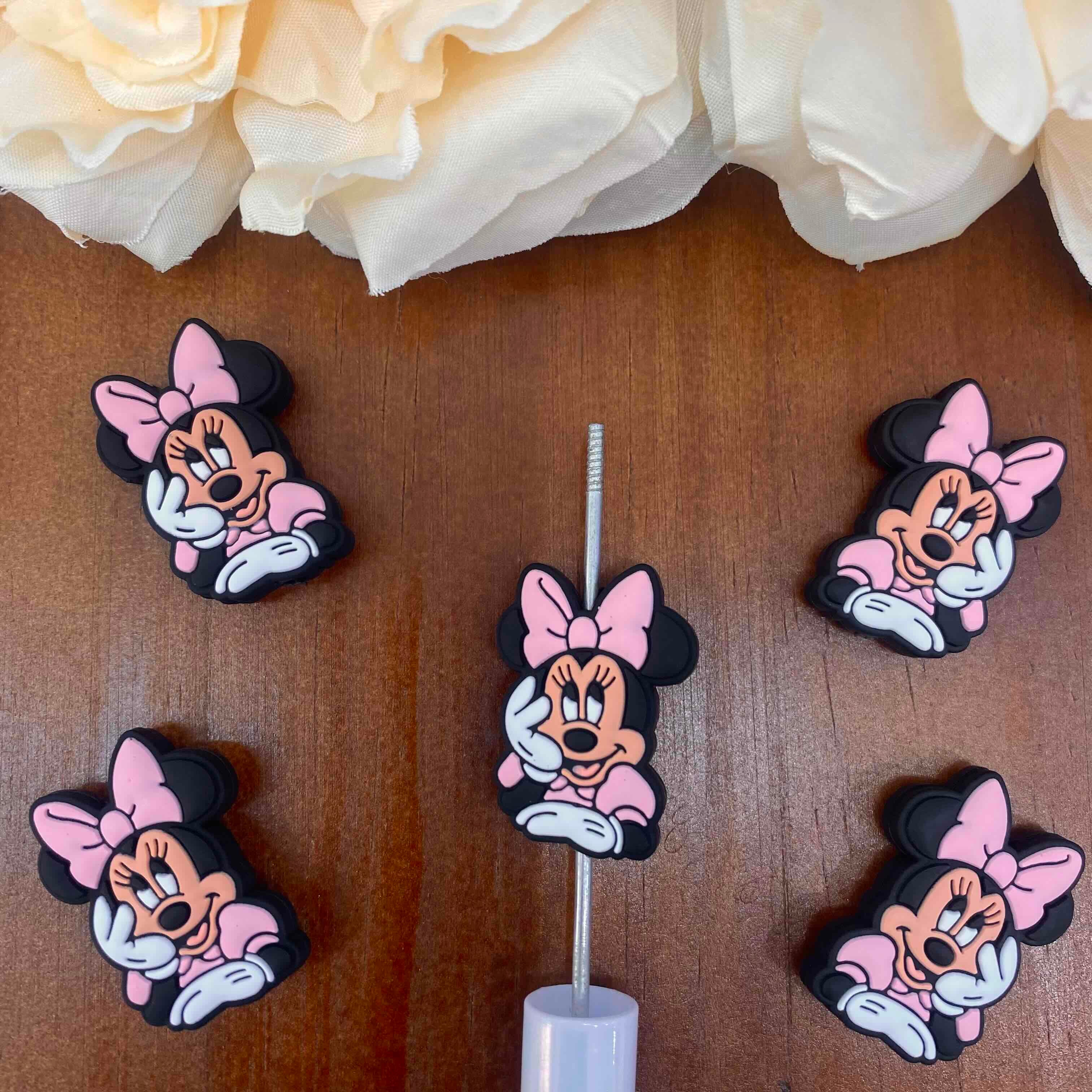 FS20438-Minnie Mouse Flat Silicone Focal Beads