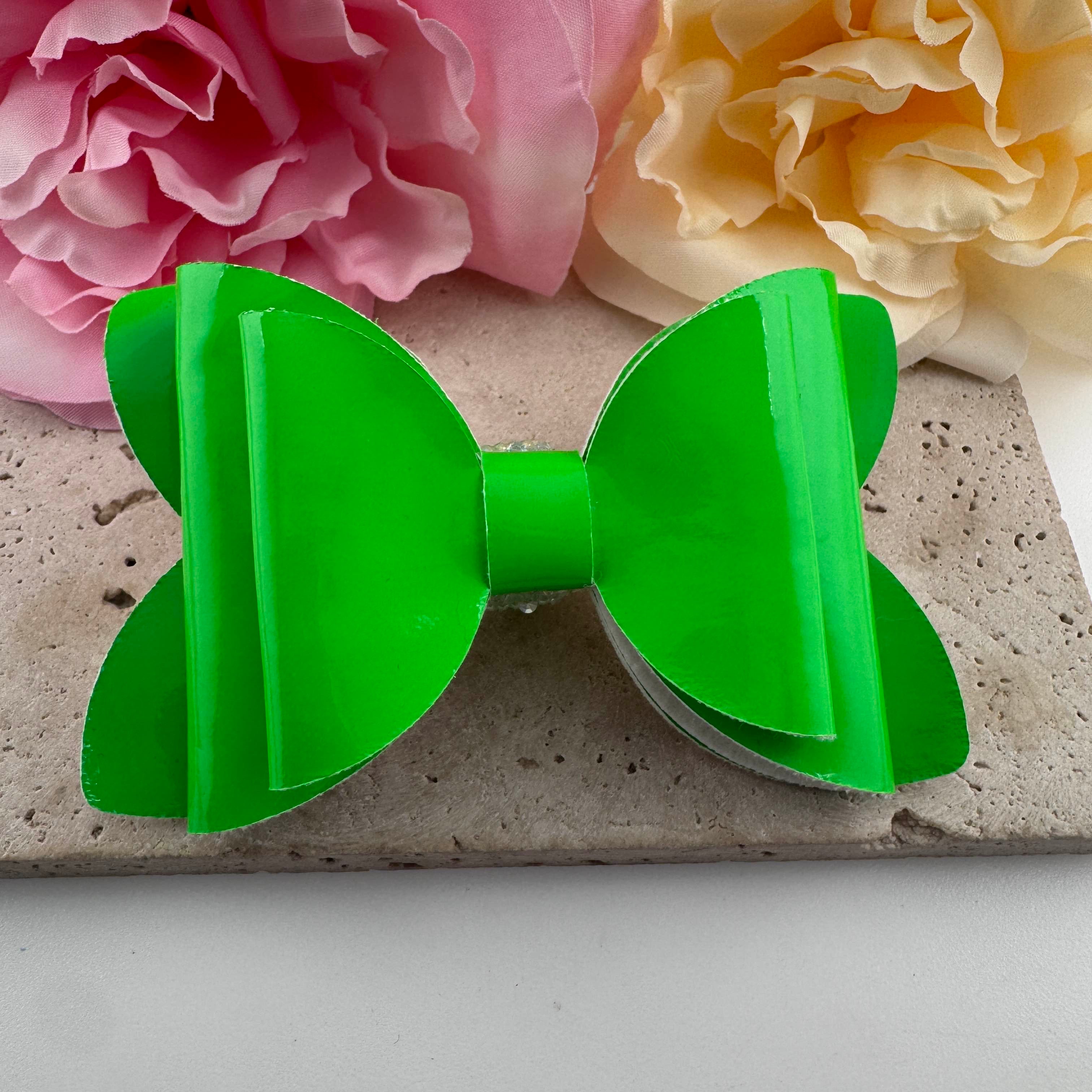 FS20014-Neon Color PU Bow Sugar Beads
