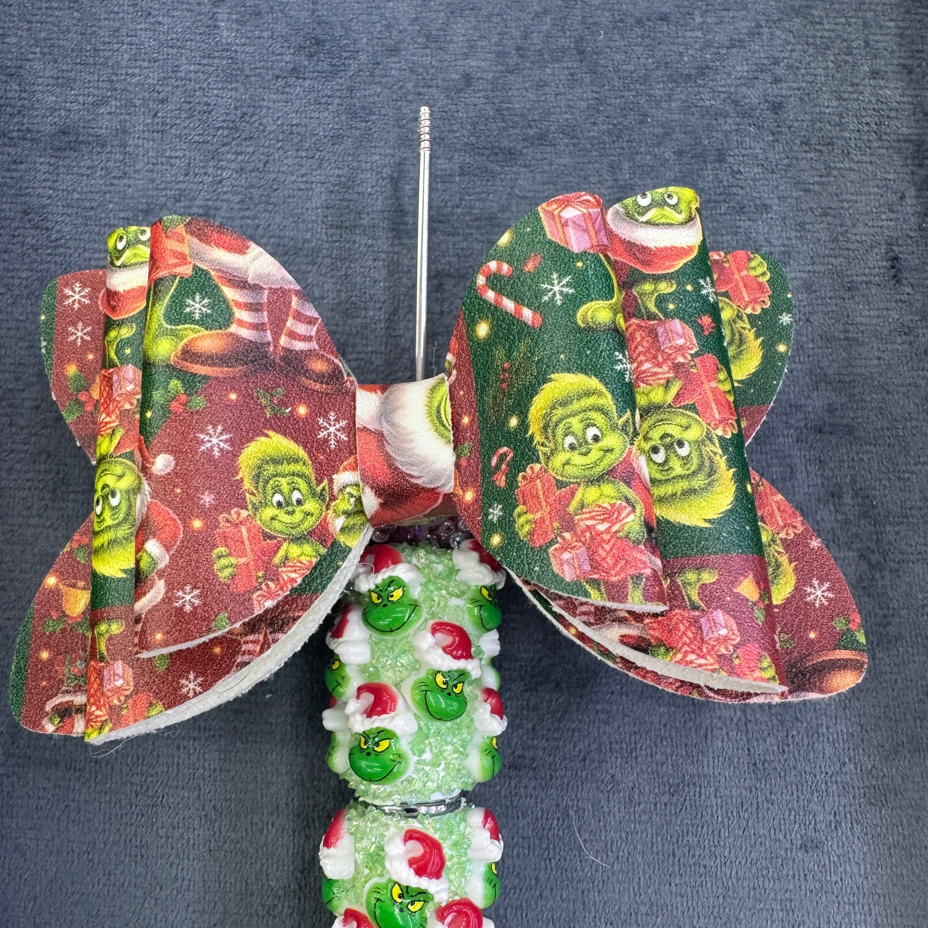 FS20238-Christmas PU Bow Sugar Beads