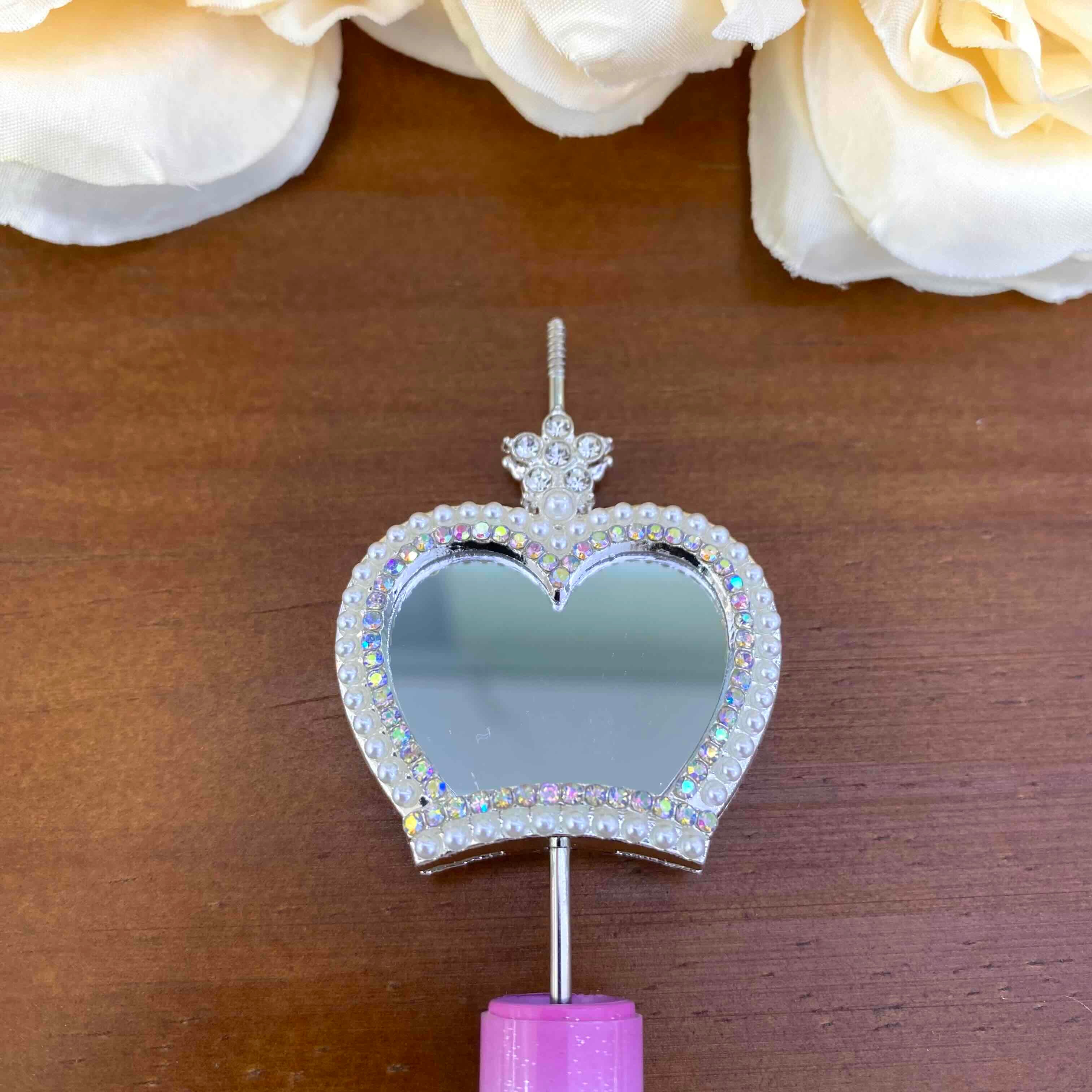 FS20637-Rhinestone Crown Mirror Metal Beads