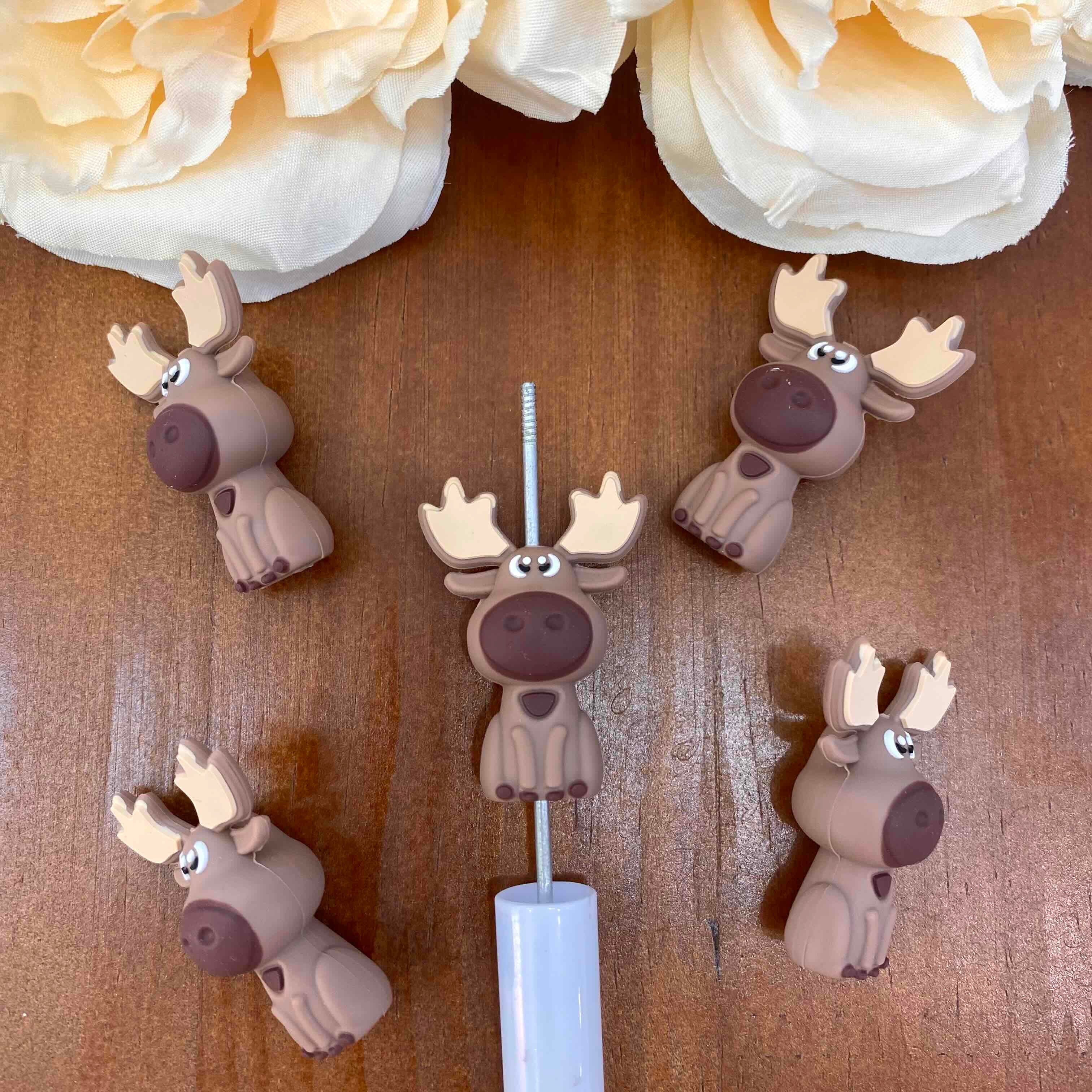 FS20516-3D Moose Silicone Focal Beads