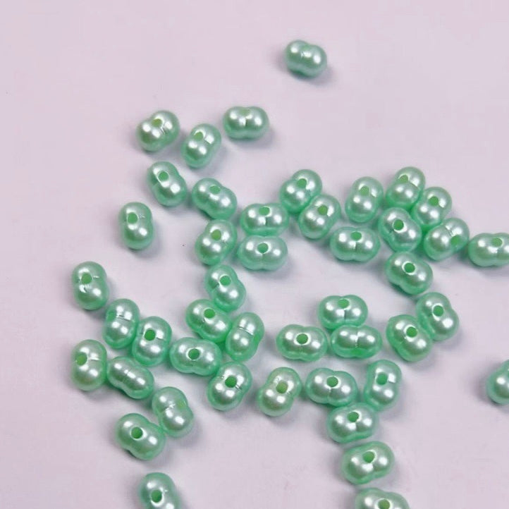 FS2380-5*8mm Solid Color Pearl Looking Peanut Acrylic Beads For Making Keychain