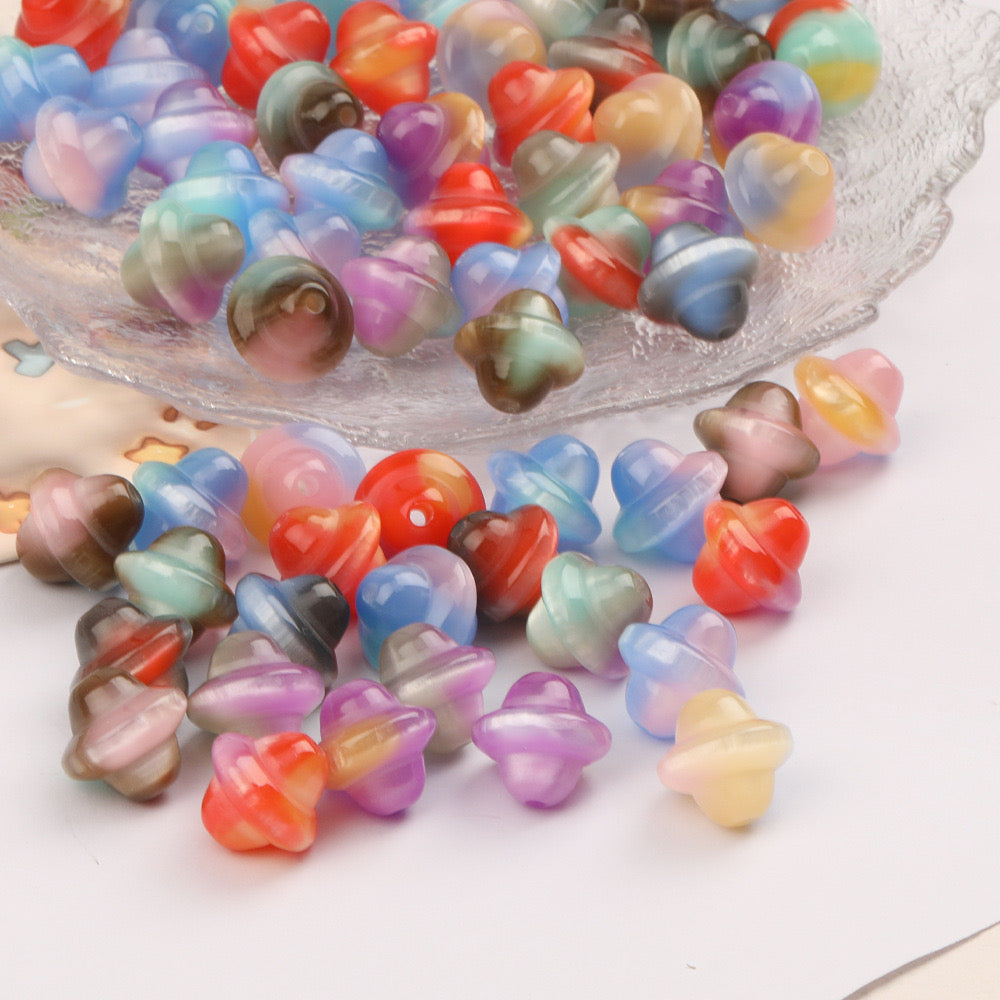 FS2305-16MM Random Mixed Grandient Color Resin Beads Fit For Beadable Pens