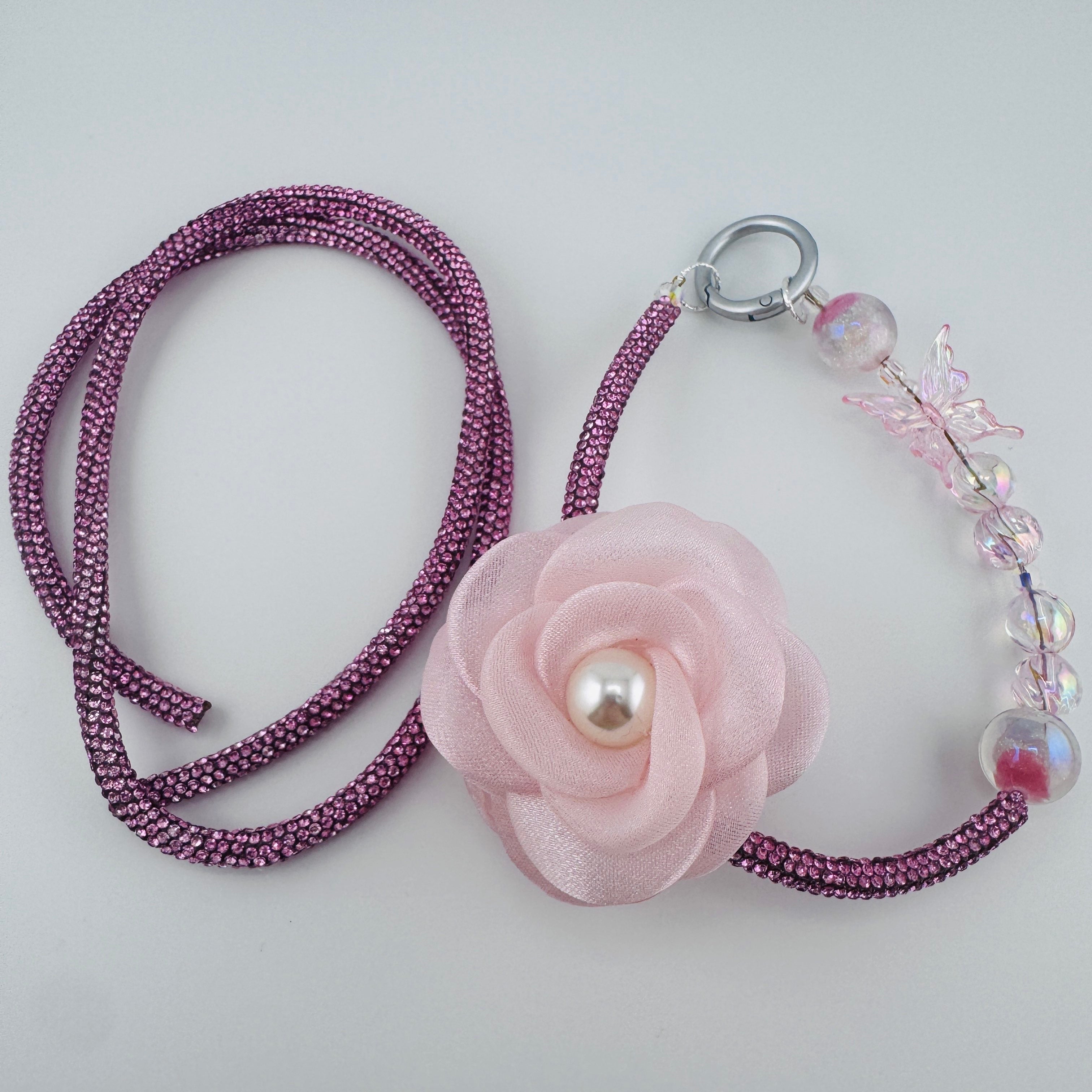 FS20504-Pink Rhinestone Tube For Making Keychain