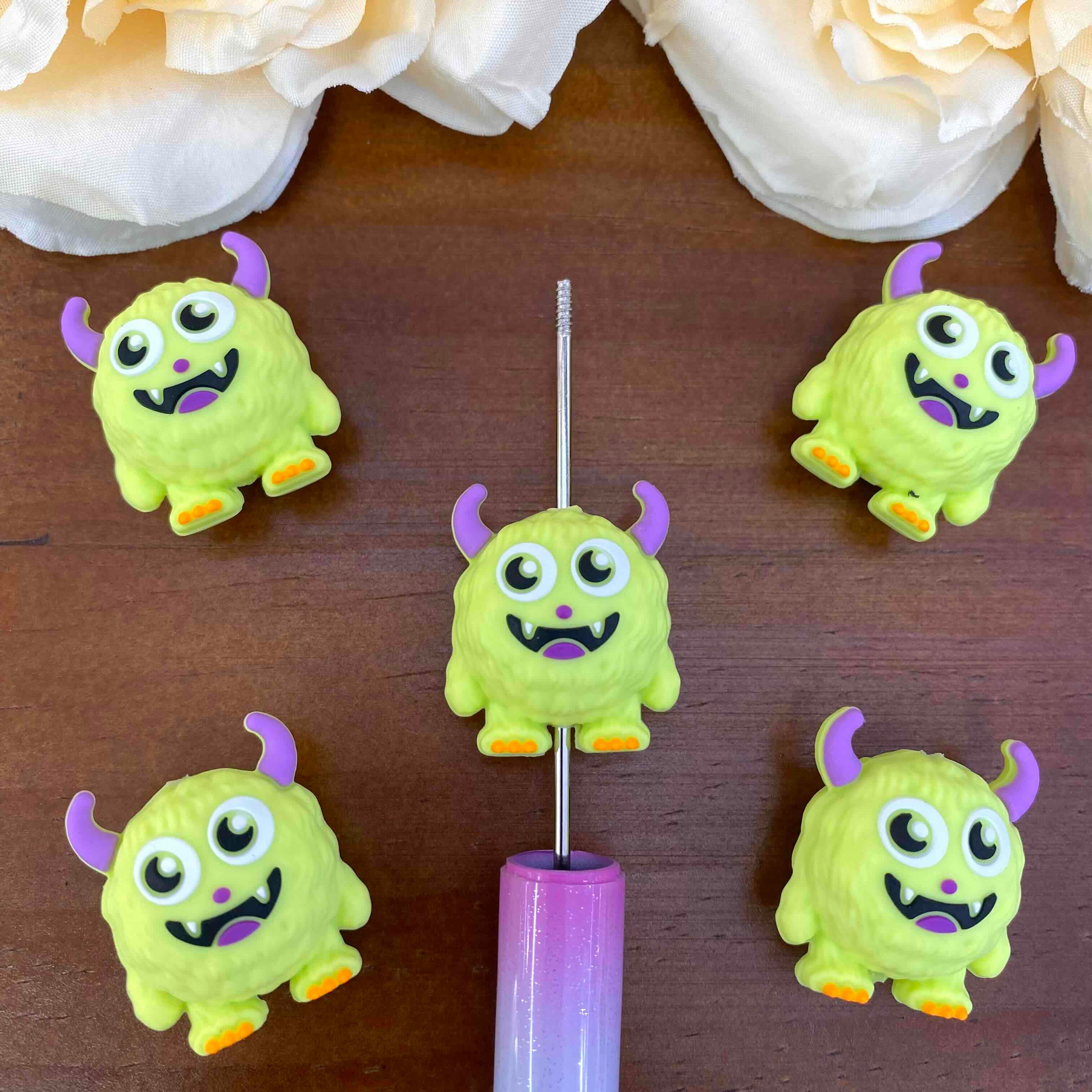 FS20577-3D Fluffy Monster Silicone Focal Beads