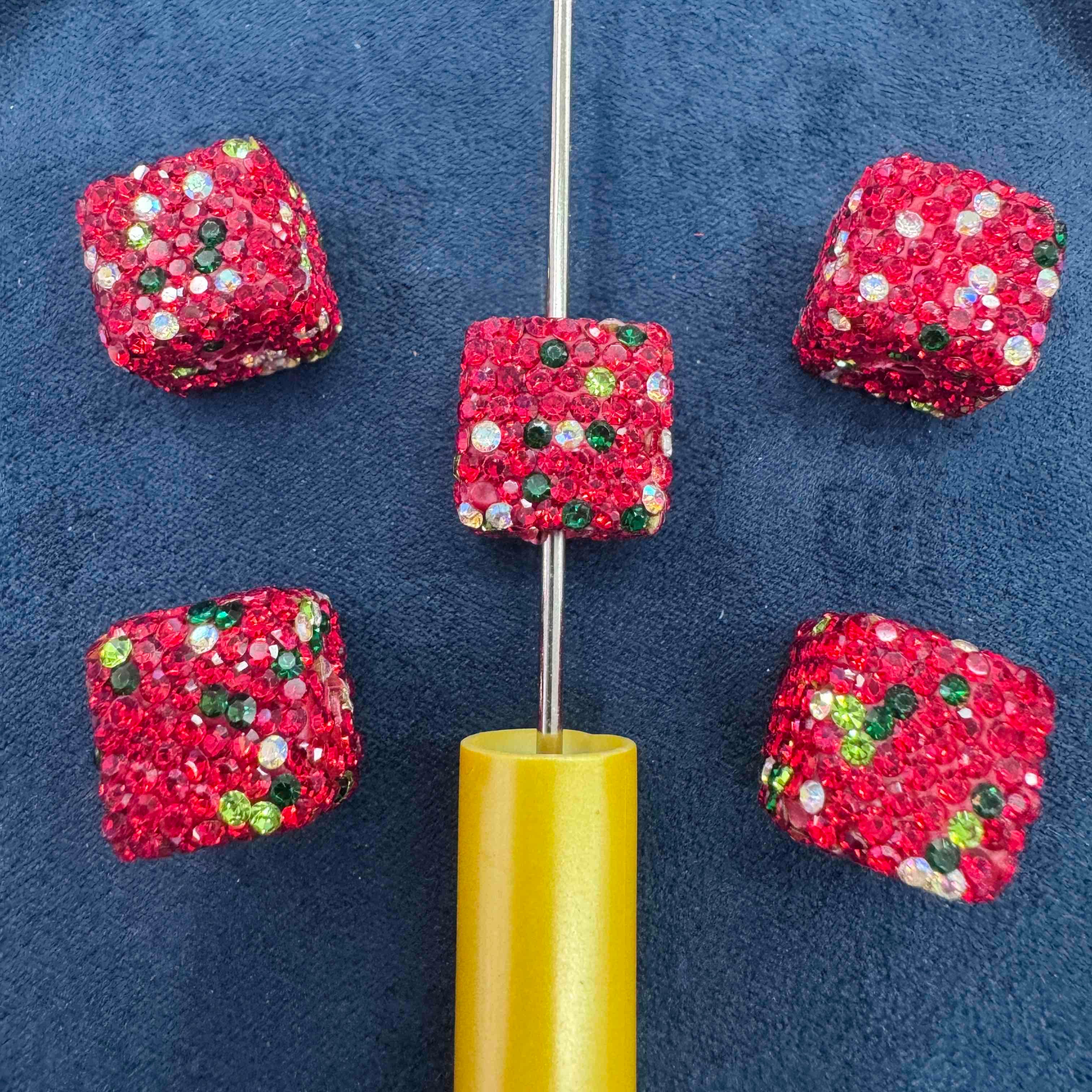 FS20232-16mm AB Color Rhinestone Clay Cube Beads