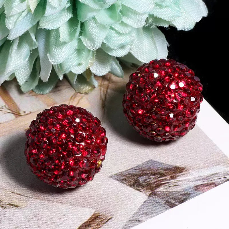 FS20235-16mm Solid Color Rhinestone Clay Beads