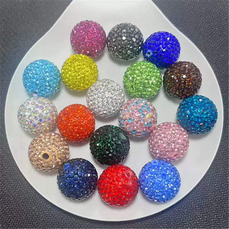 FS20235-16mm Solid Color Rhinestone Clay Beads