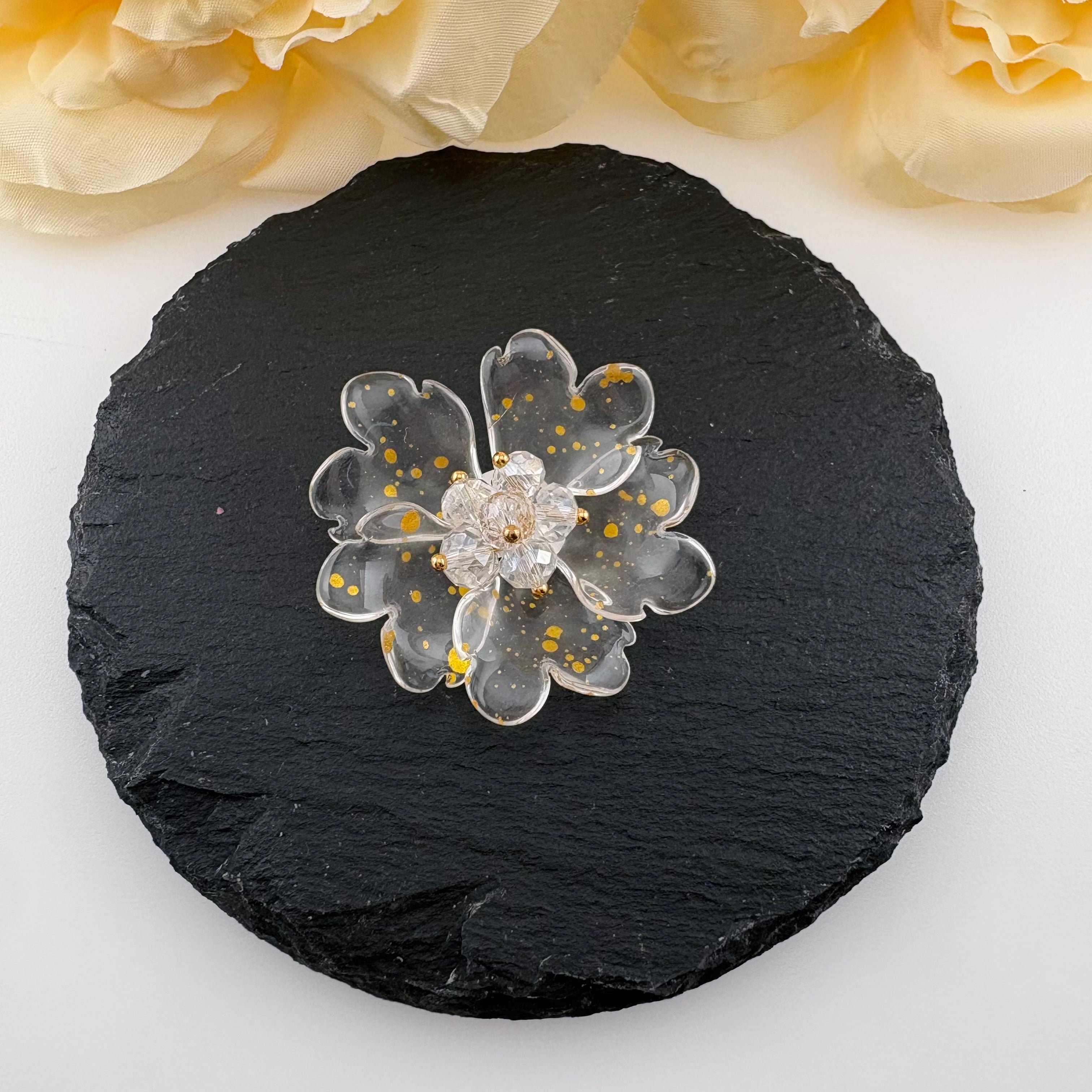 FS6928-About 36mm Glass Flower Patch For Making Fancy Beads