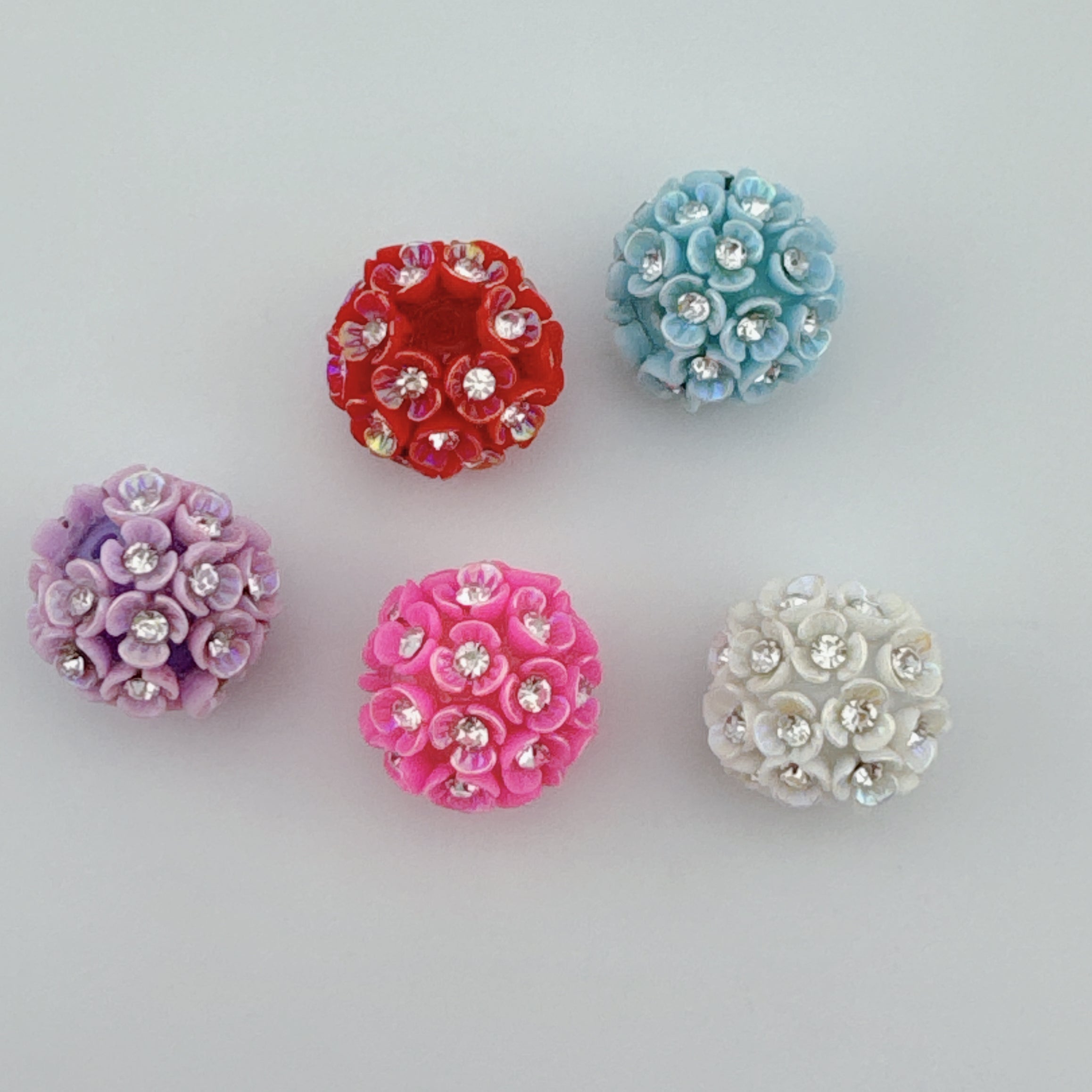 5 Pieces Flower Sparkling Beads