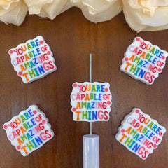 FS20377-Phrase Flat Silicone Focal Beads