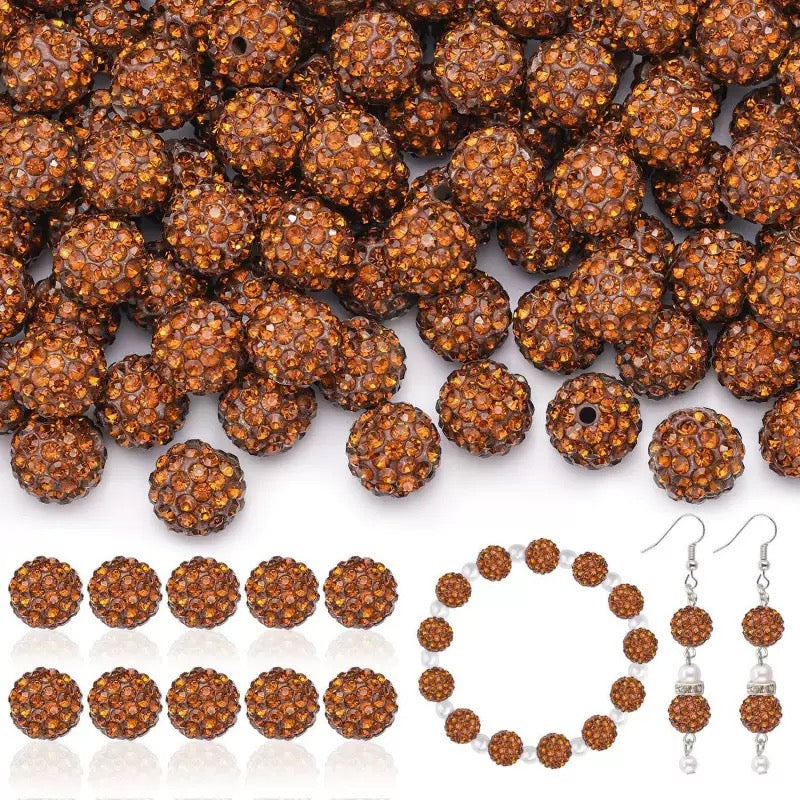 10mm Rhinestone Clay Beads For Jewelry Making Keychain Making