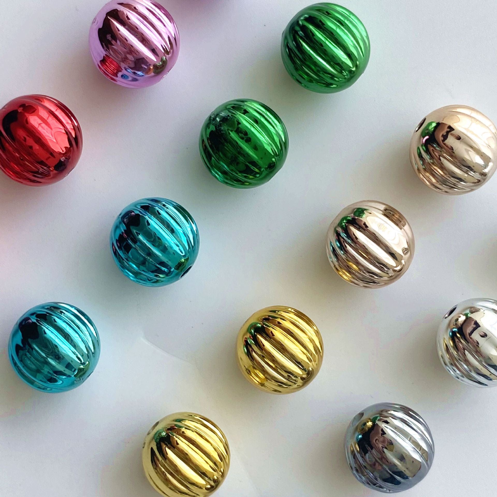 FS1610-16MM Metallic UV Shiny Acrylic Beads Fit For Beadable Pens