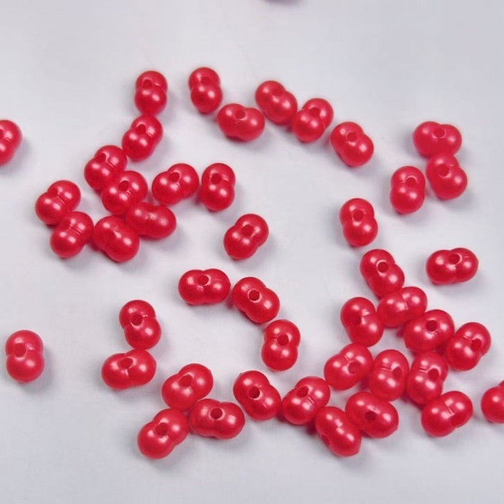 FS2380-5*8mm Solid Color Pearl Looking Peanut Acrylic Beads For Making Keychain