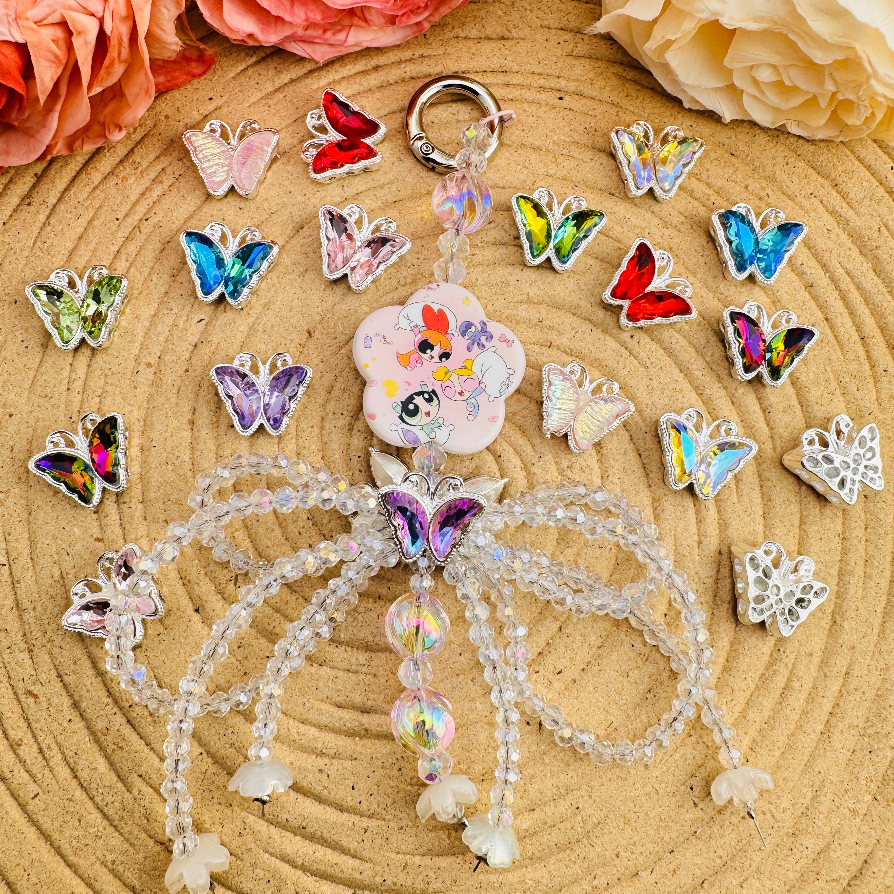 FS10508-About 24*8mm Butterfly 8 Hole Alloy Metal Beads