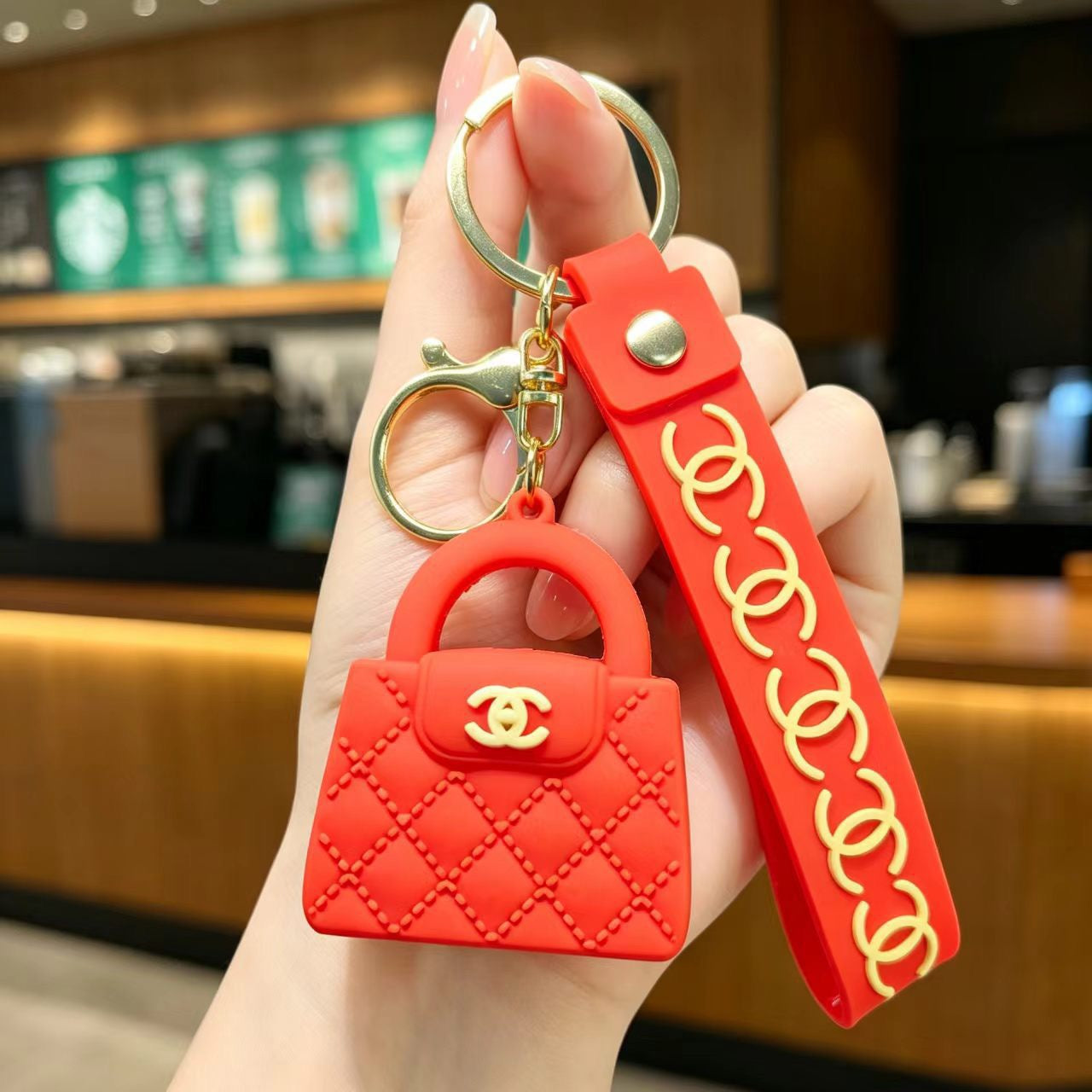 FS19364-About 4.5×6.5cm Silicone Bags Key Chain