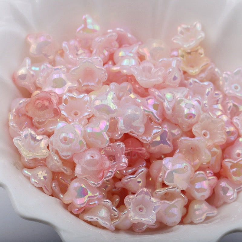 FS2282-7*12mm AB Gradient Color Valley Of Lily Flower Acrylic Beads For Making Car Hangers