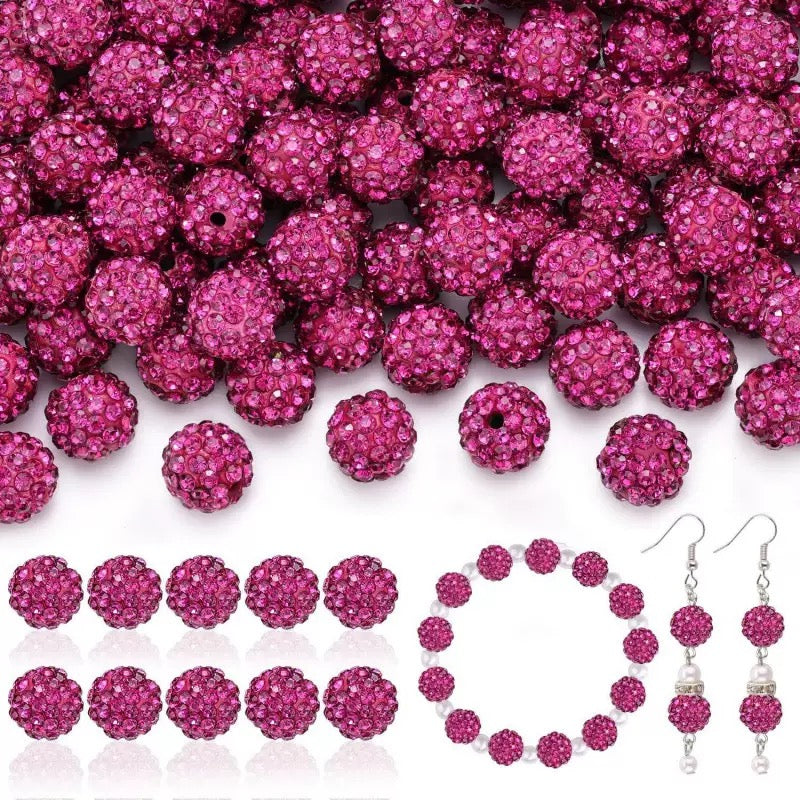 10mm Rhinestone Clay Beads For Jewelry Making Keychain Making